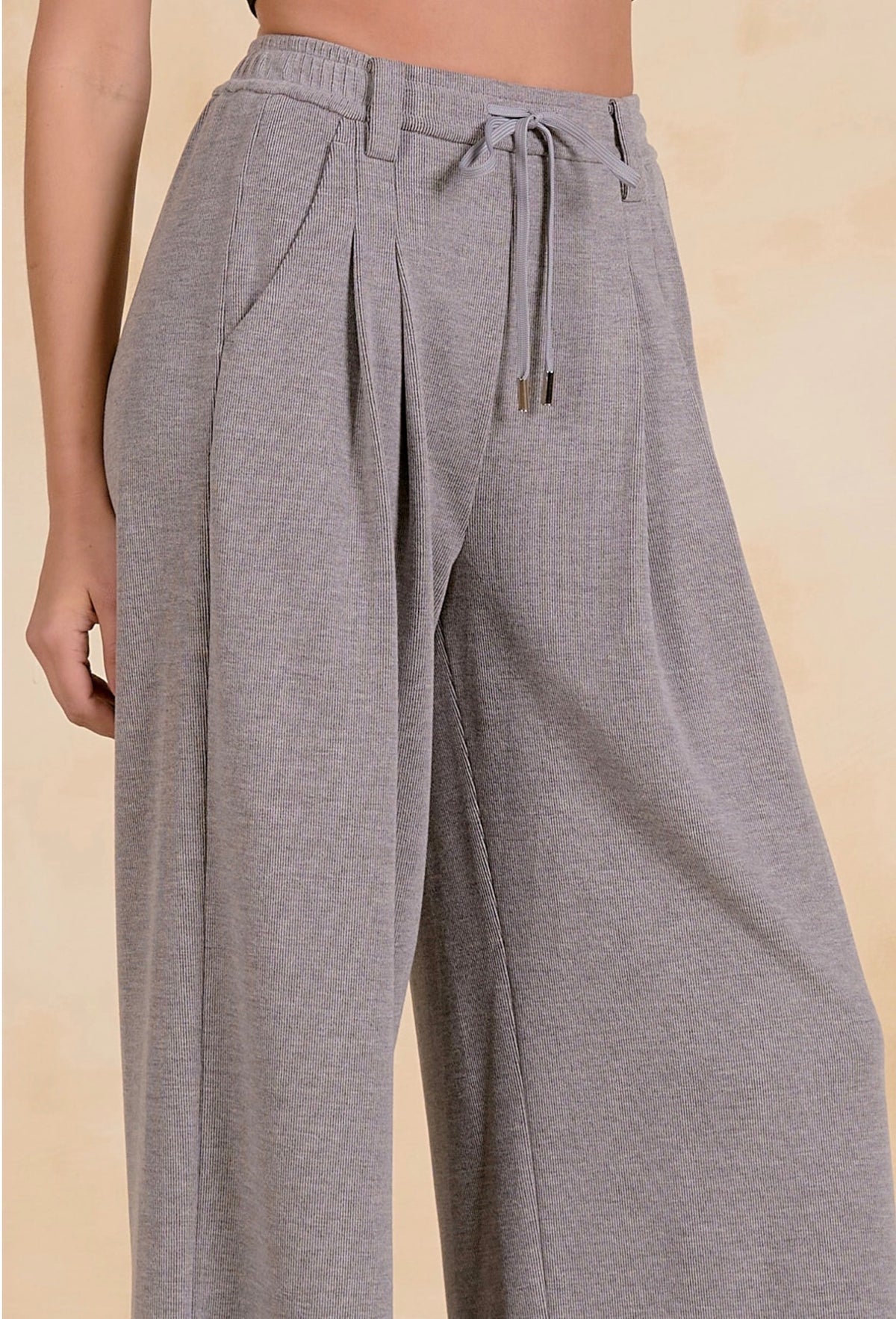 Wide Leg Pants Dark Grey