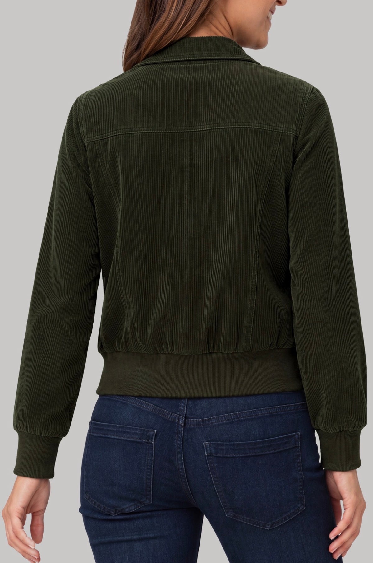Zippered Front Collared Bomber Jacket