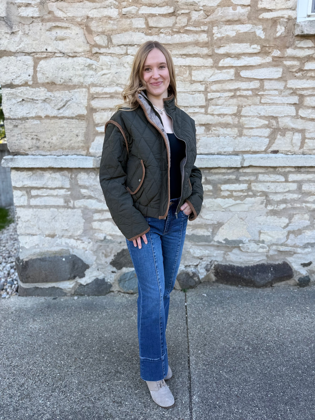 Puffy Jacket W/Corduroy