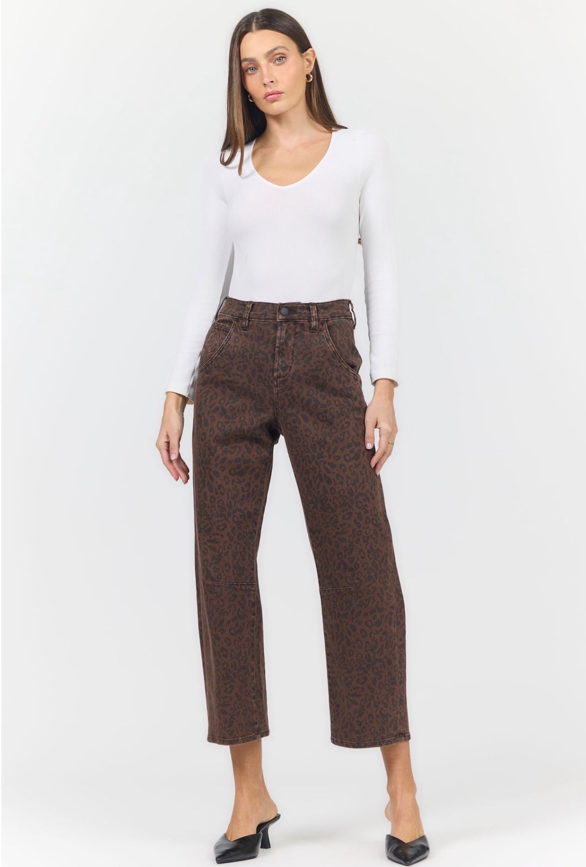 Lasso Mid Rise Leopard Pant