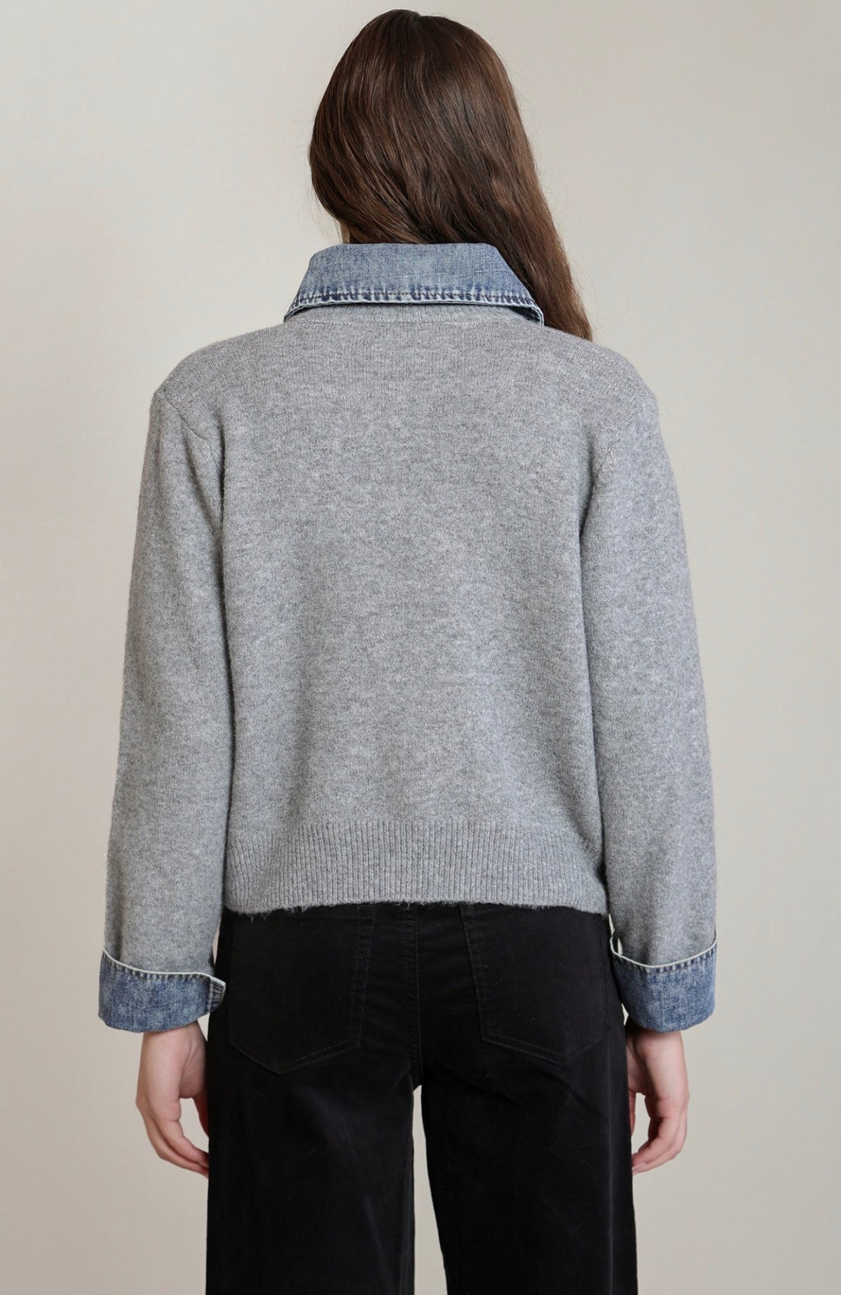 Denim Trim Sweater