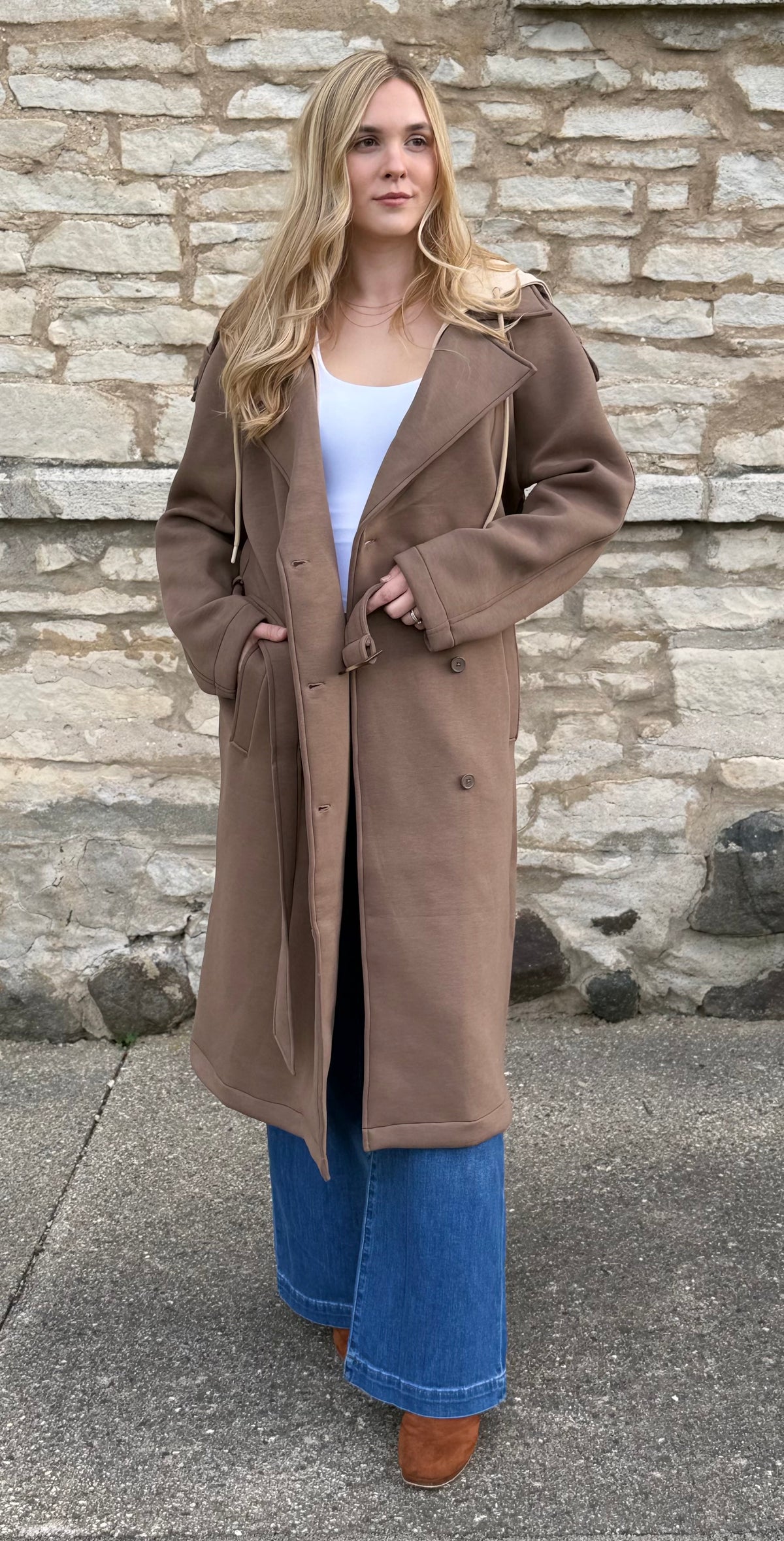 Detachable Hooded Trench Coat