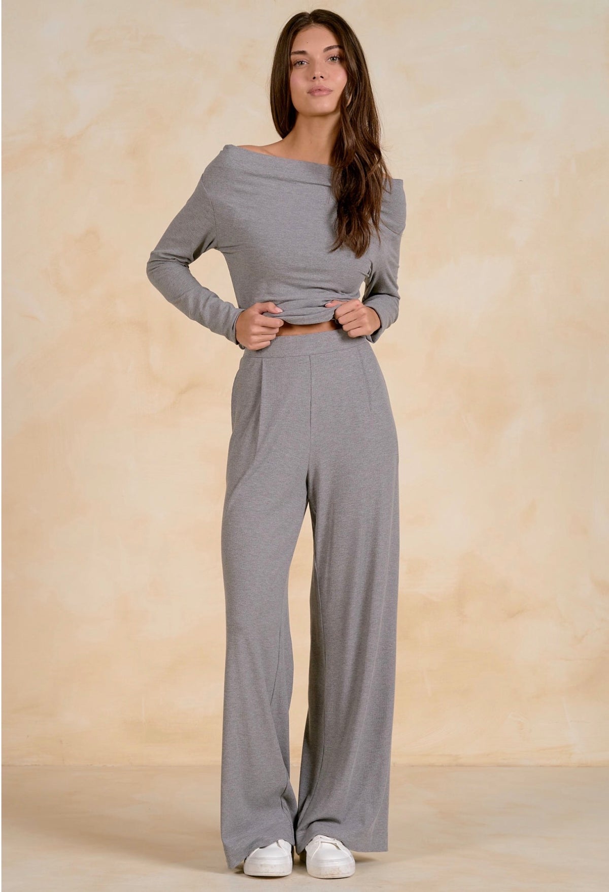Wide Leg Pants Grey
