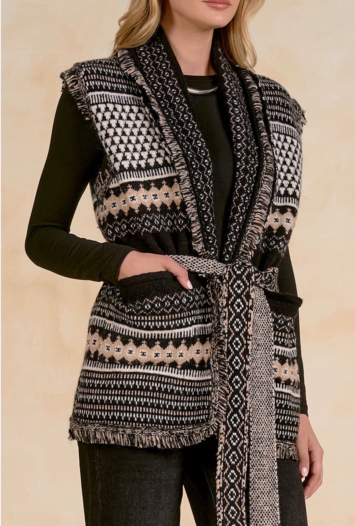 Black Sleeveless Sweater