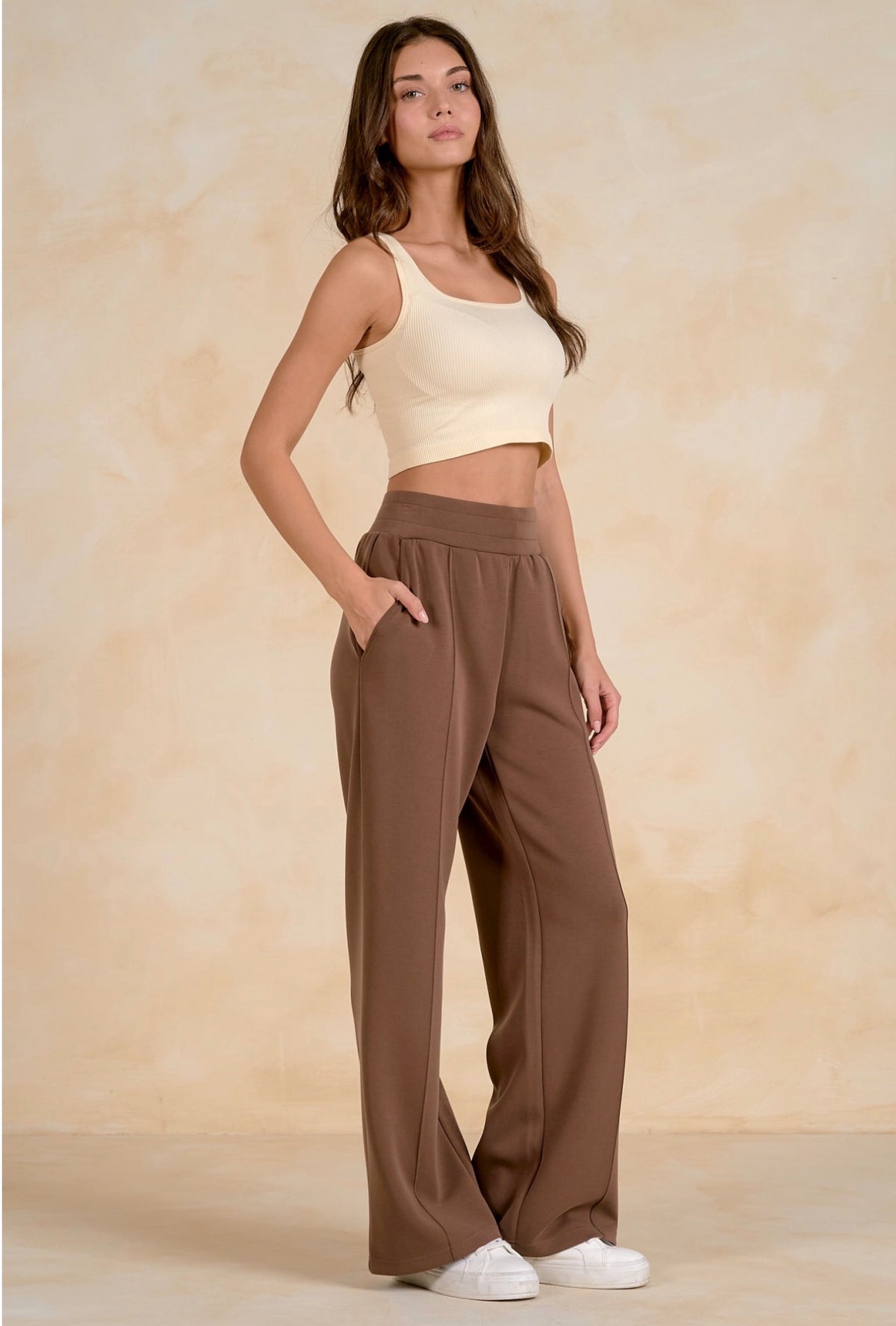 Soft High Rise Trousers W/Pockets