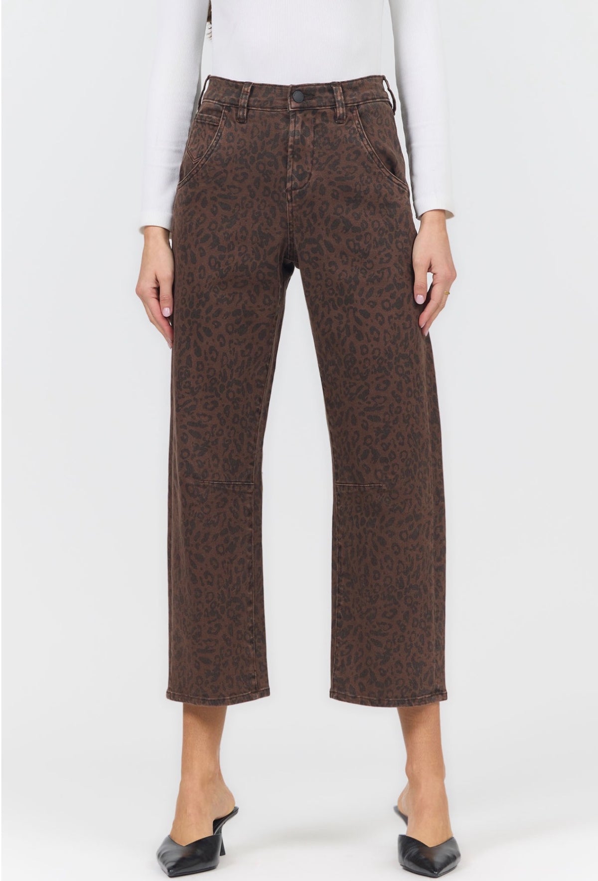 Lasso Mid Rise Leopard Pant