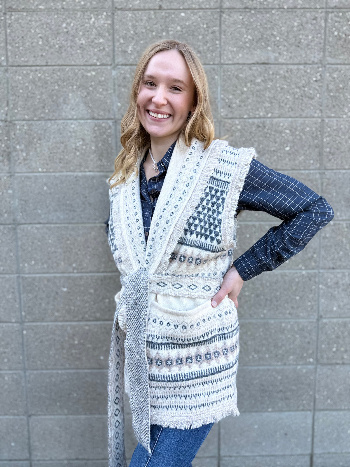 Cream Sleeveless Sweater