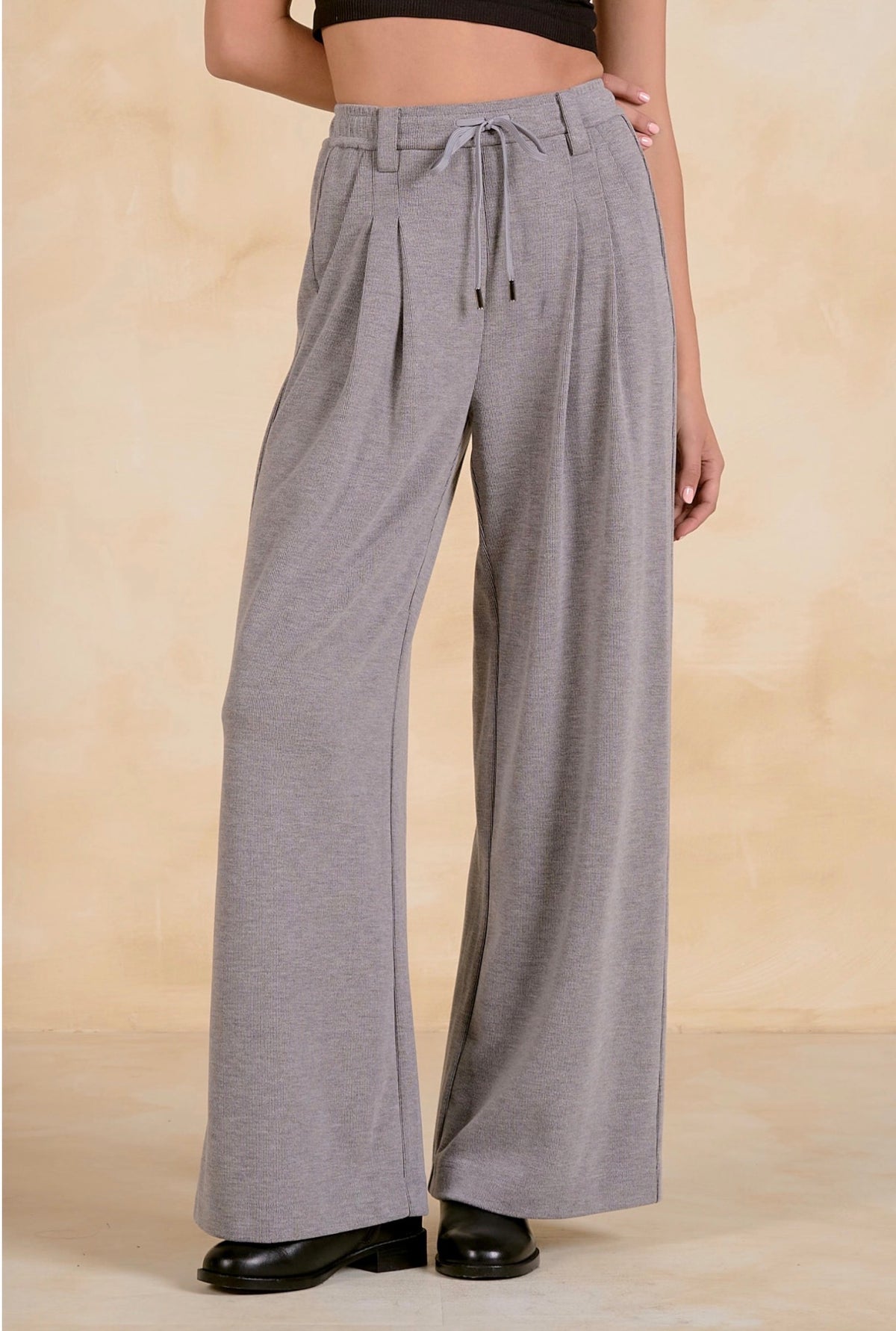Wide Leg Pants Dark Grey