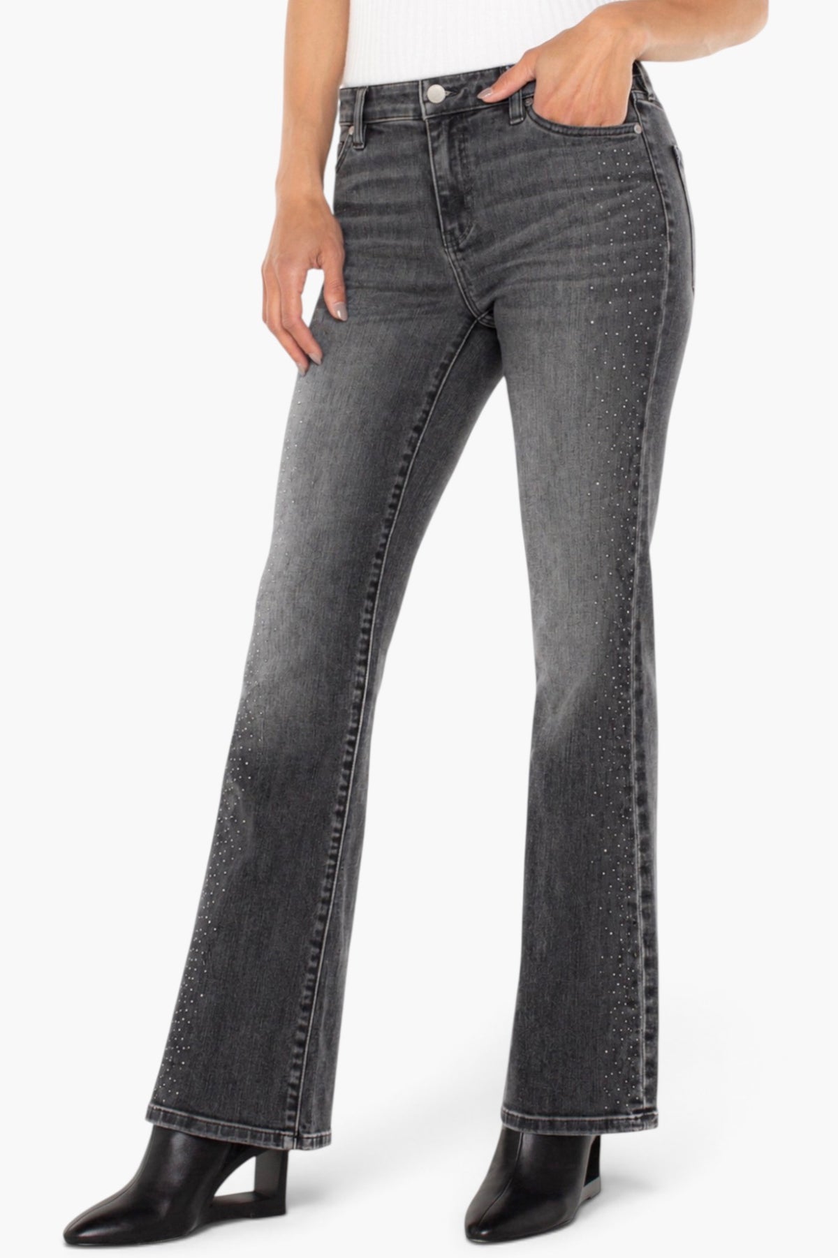Lucy Bootcut Heirloom Denim W/Black Rhinestones