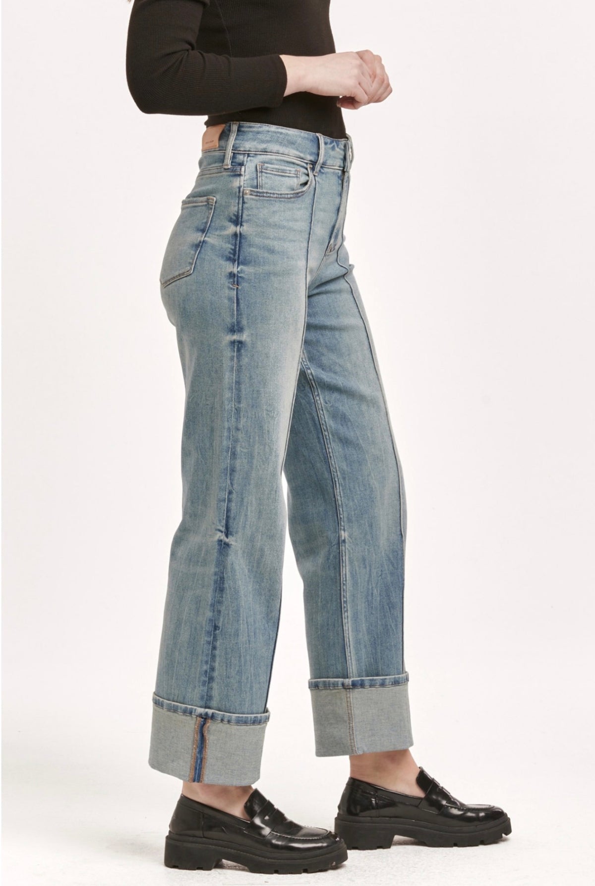 Holly High Rise Cuffed Denim