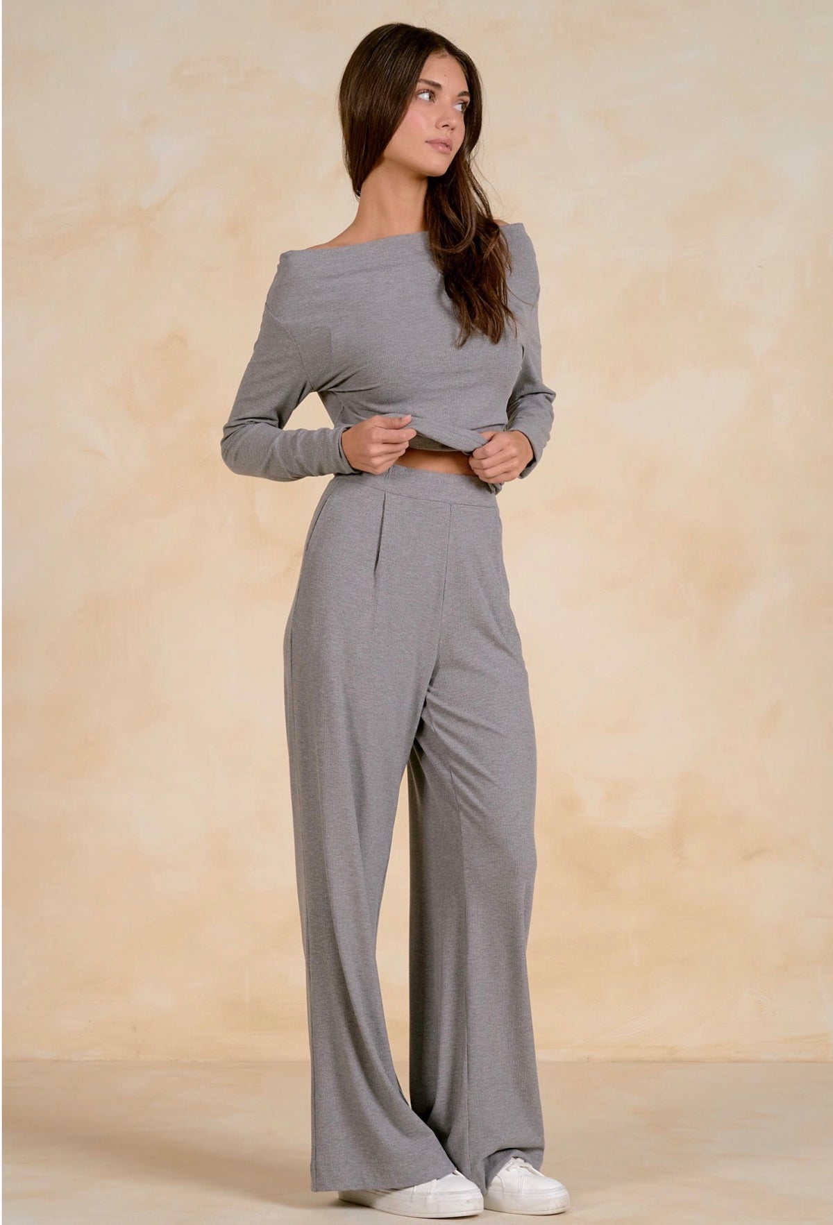 Off the Shoulder Top Grey