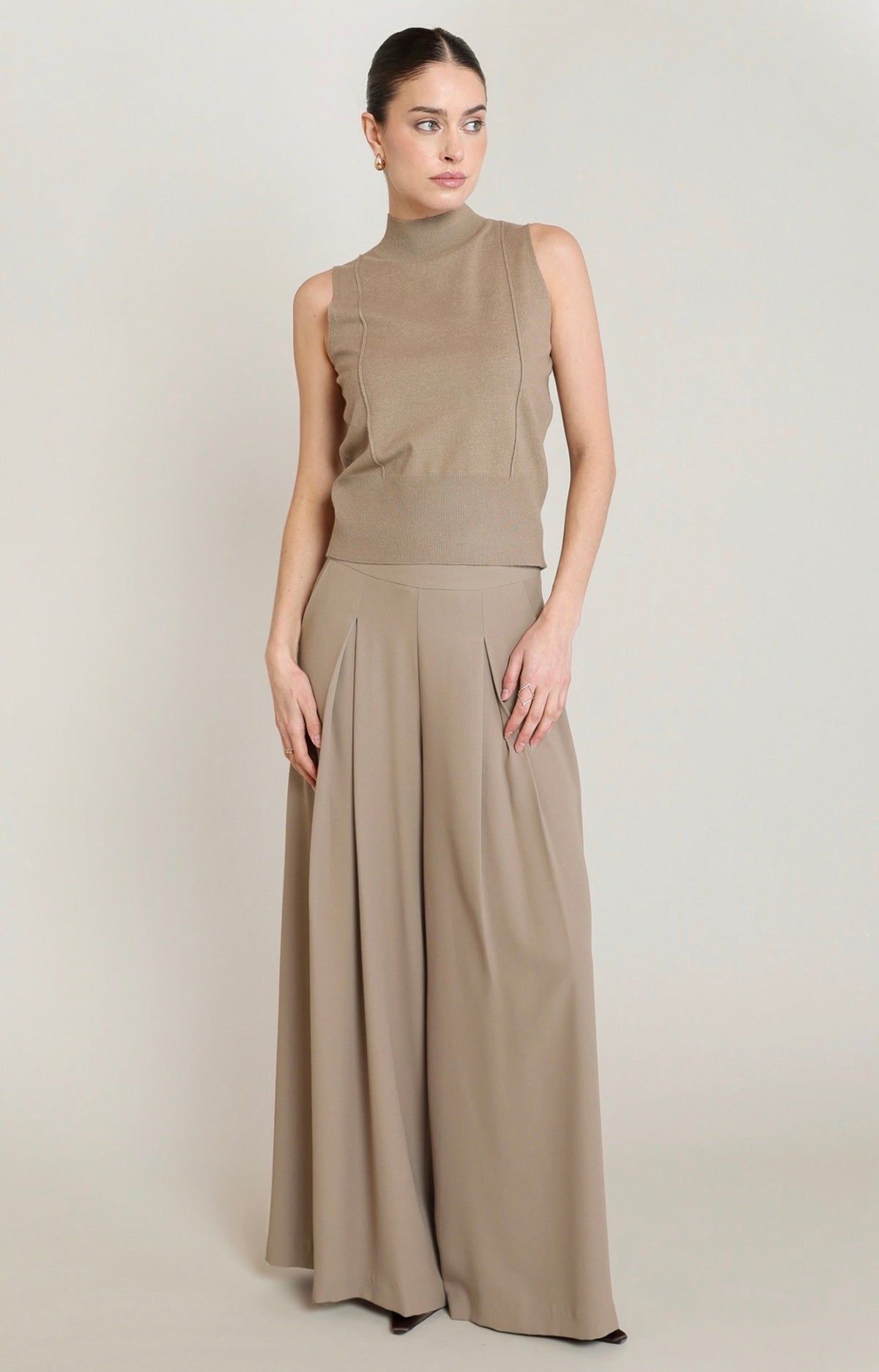 Mock Neck Sleeveless Top