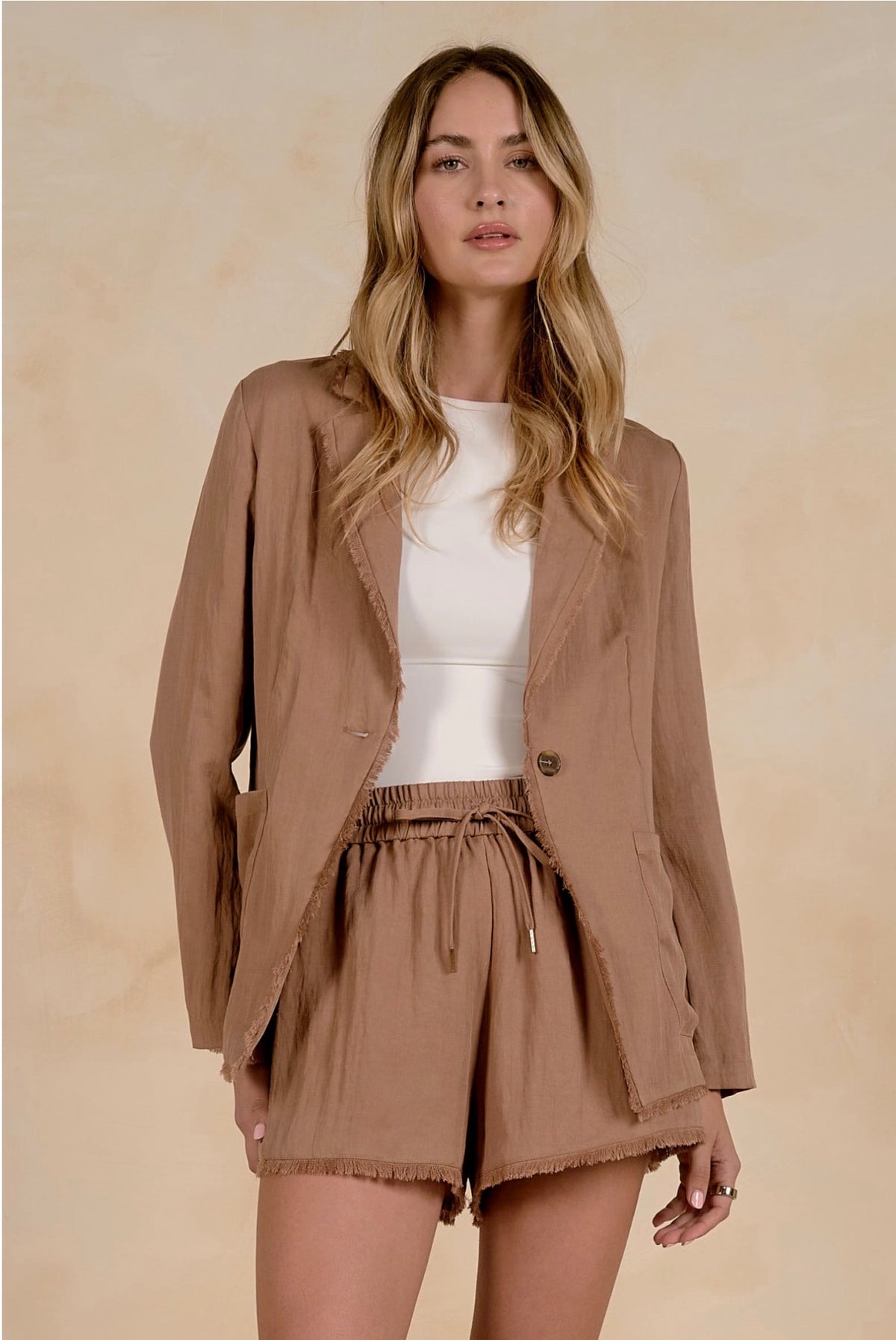 Keon Brown Frayed Casual Blazer