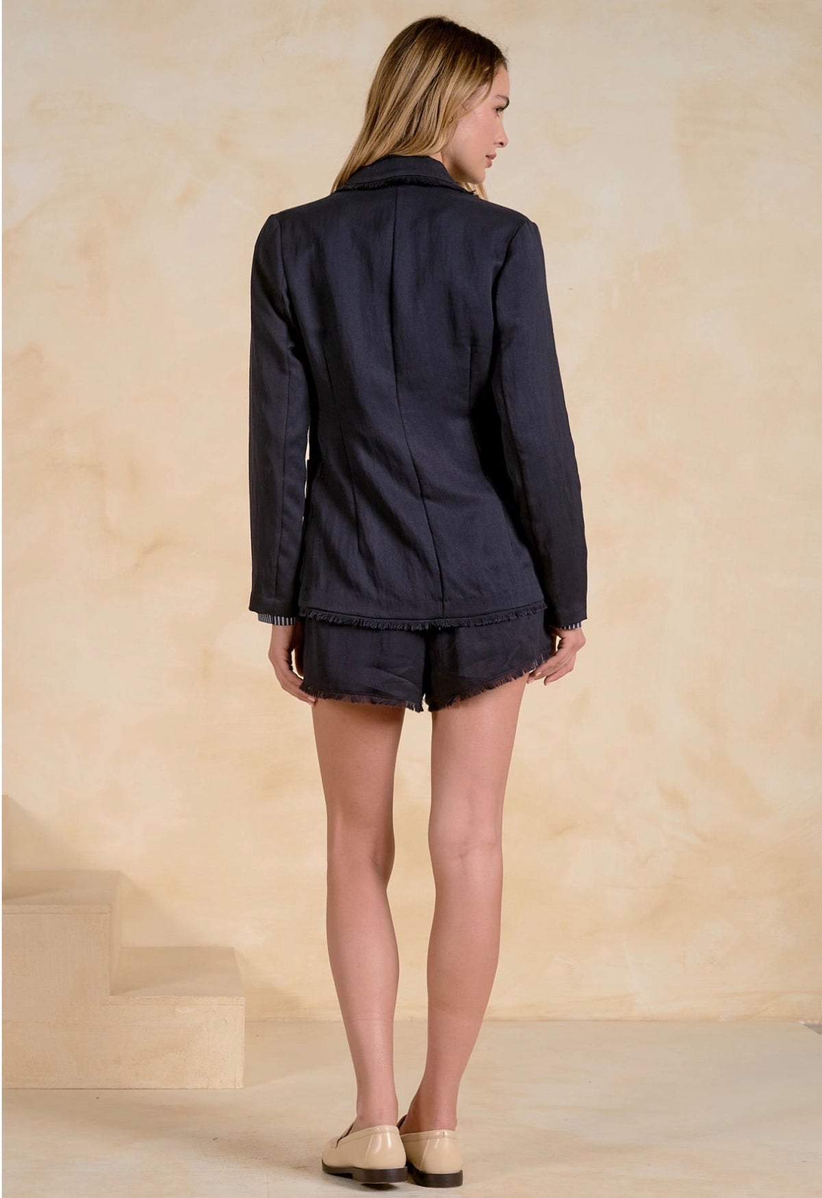 Linen Blazer Navy
