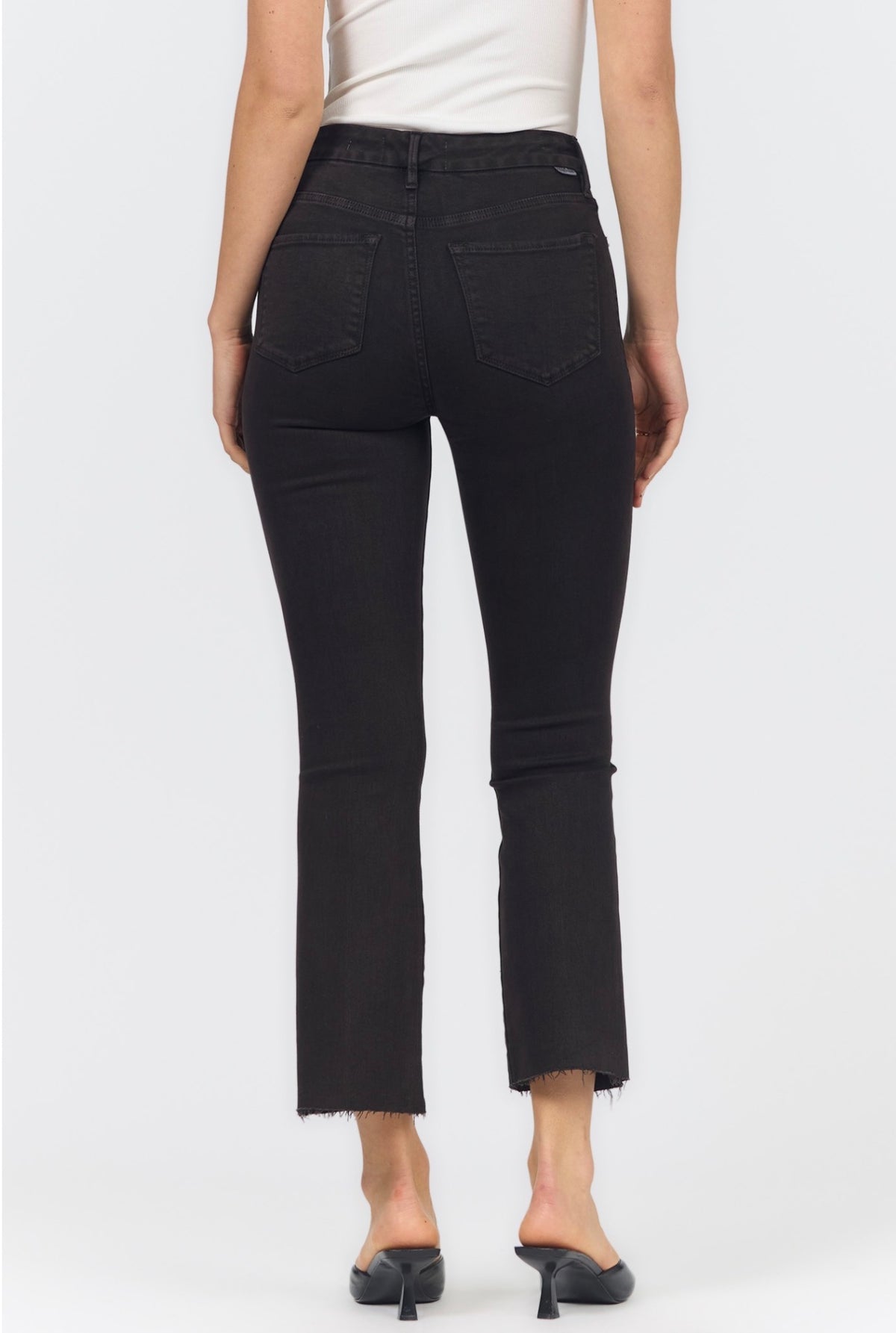 Jeanne Mid Rise Raw Hem Pant Chocolate Torte