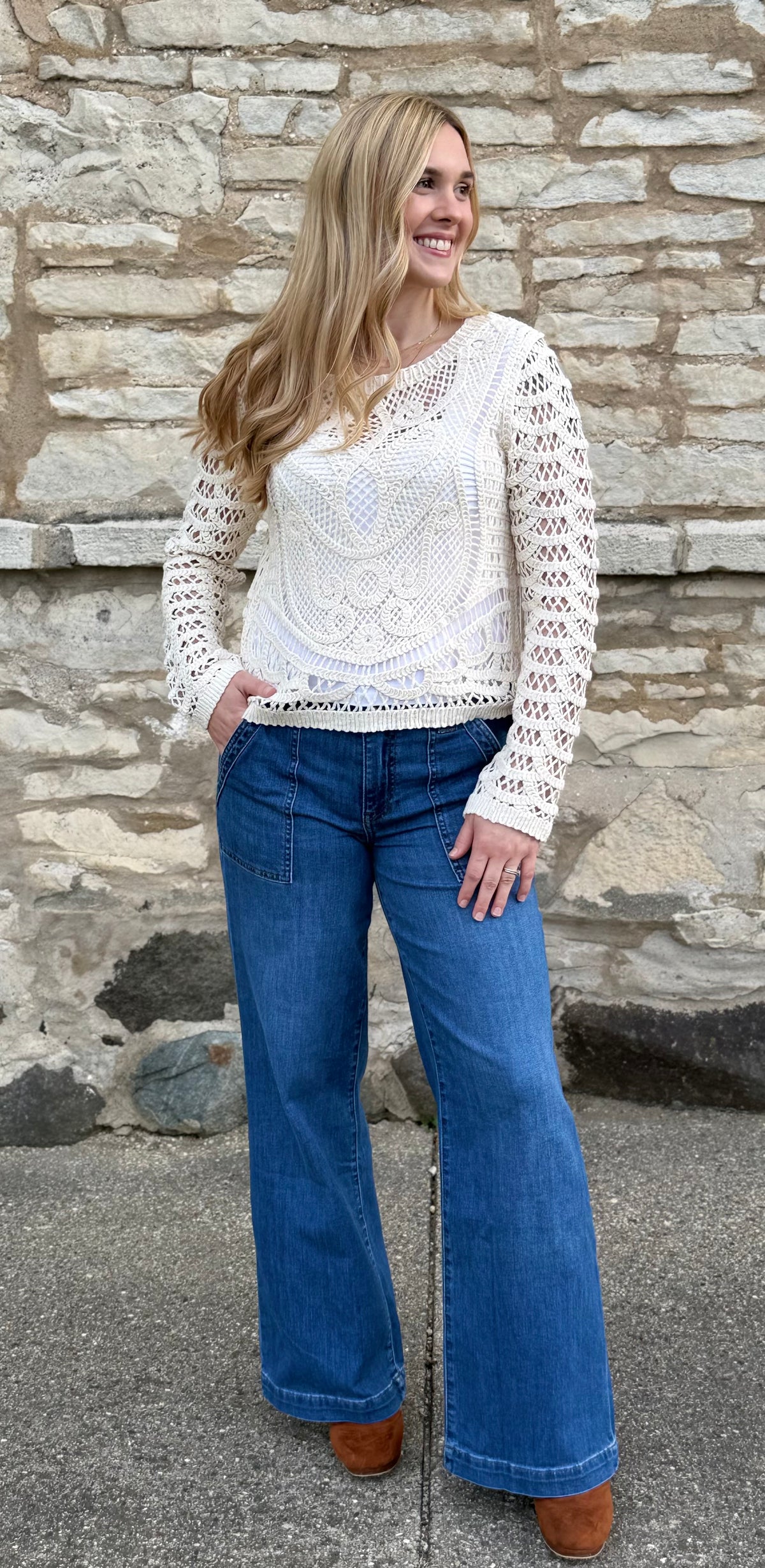 Button Up Crochet Top