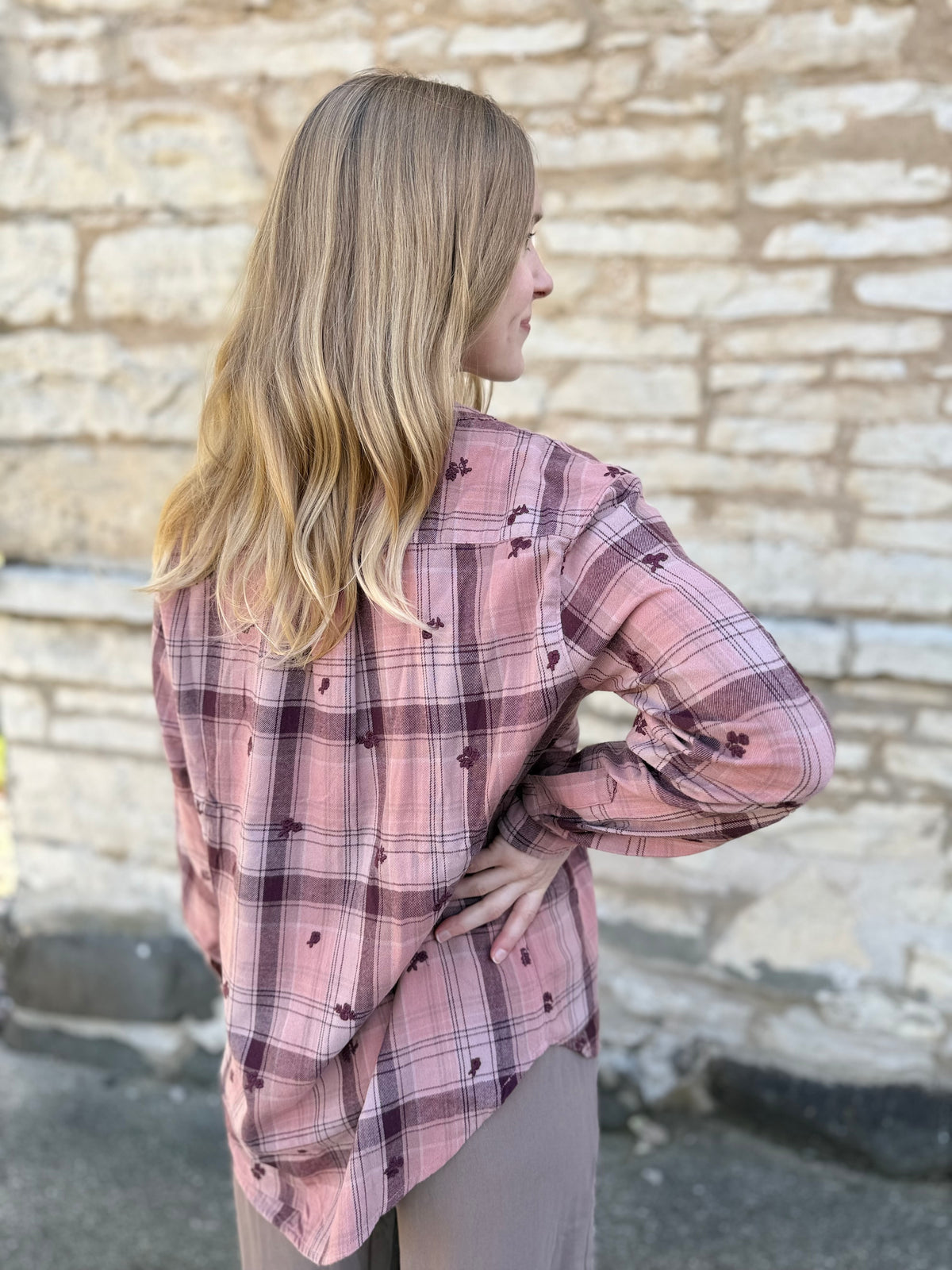 Galina Rosebury Plaid Top