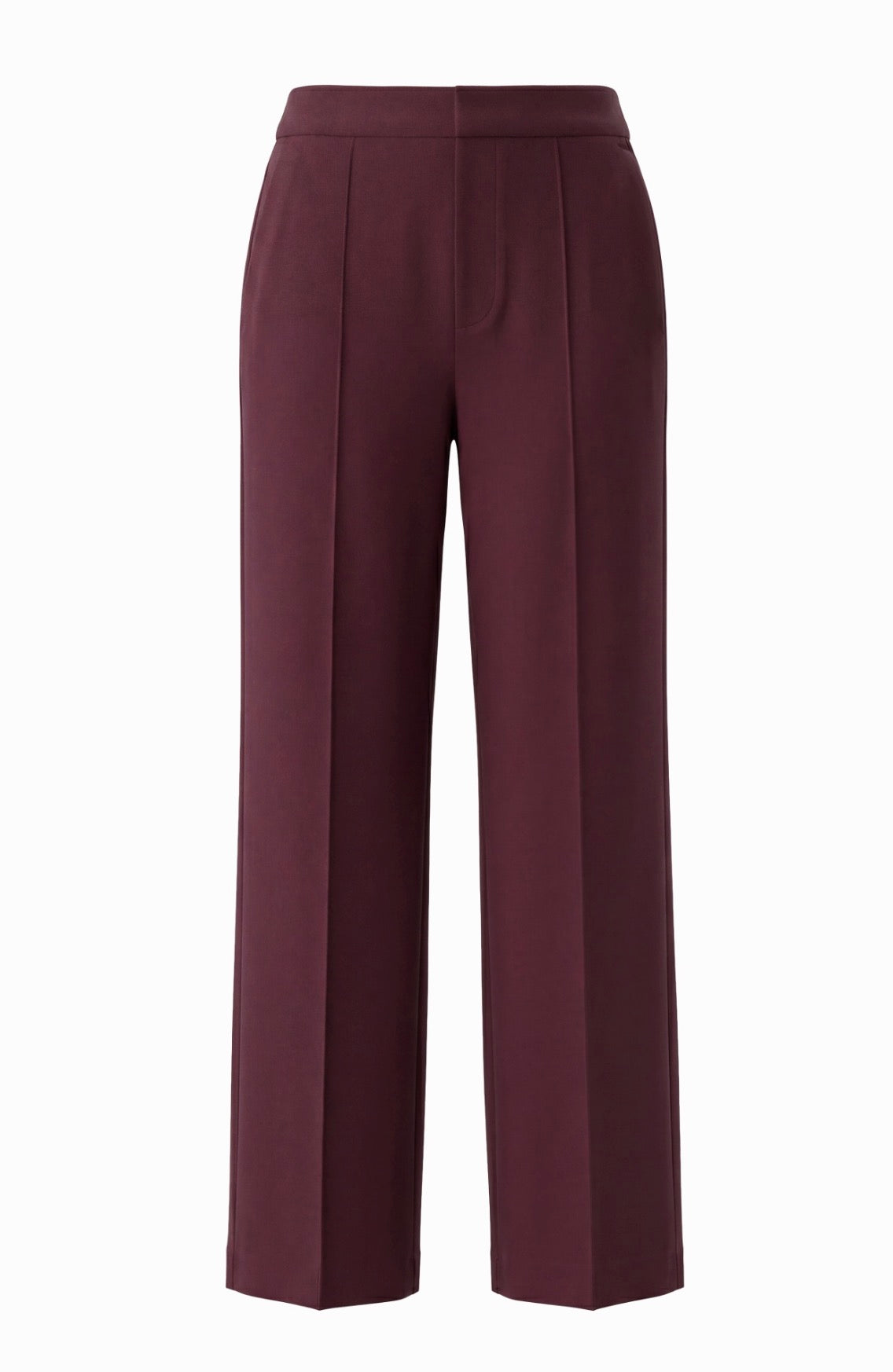 Kayla Pull On Wide Leg Trousers Dark Oxblood