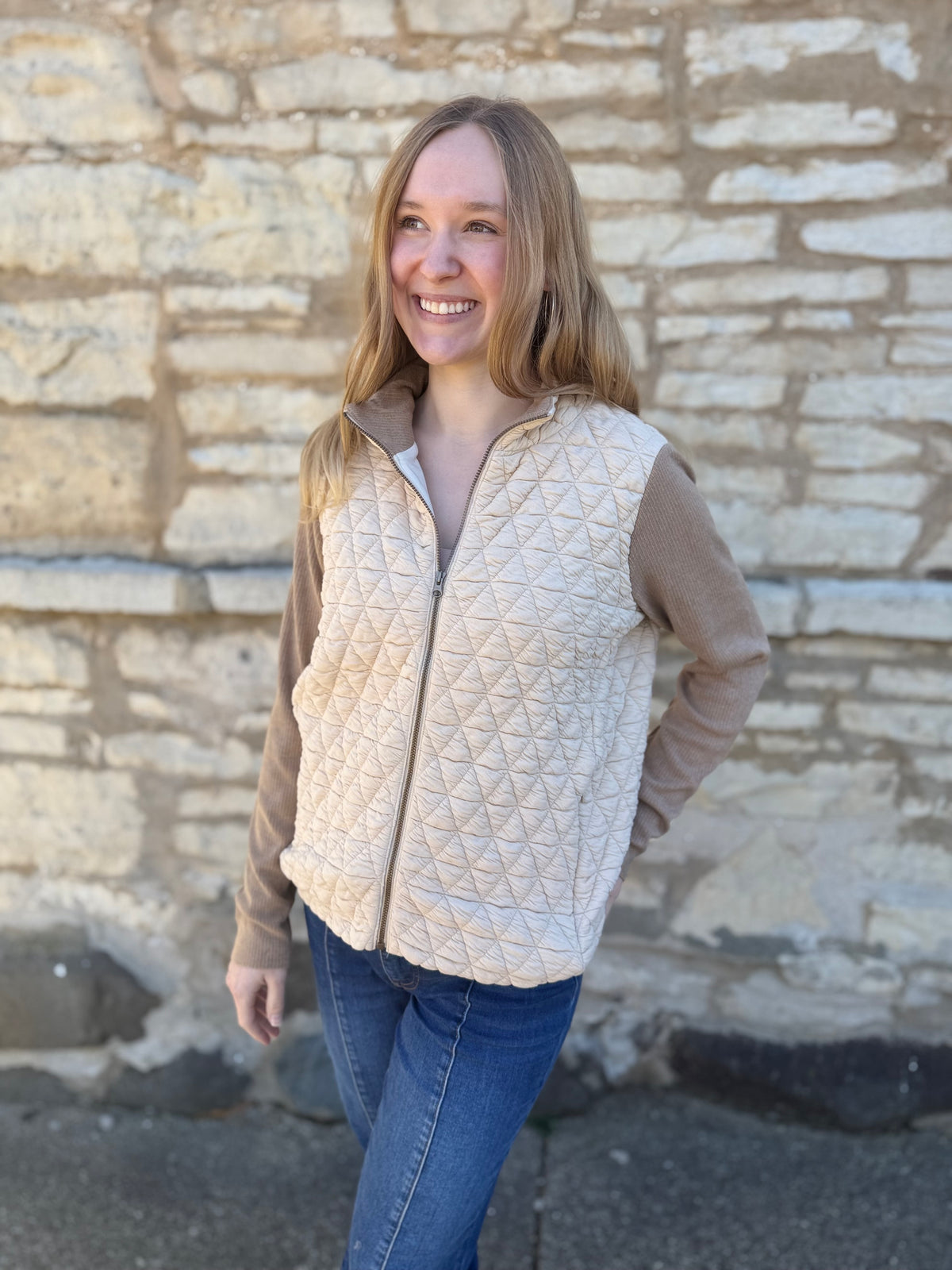 Mixed Media Zip Jacket