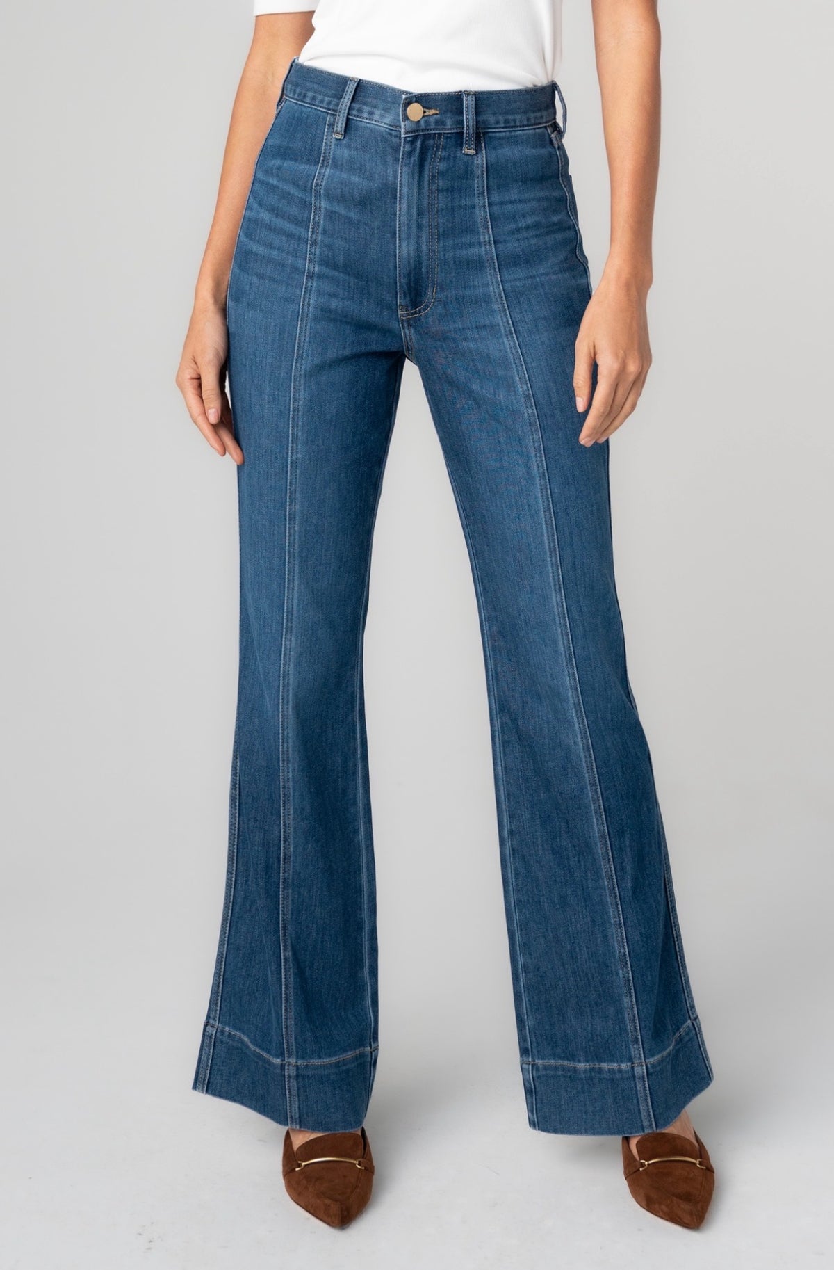 Relaxed High Rise Seamed Denim Bayshore