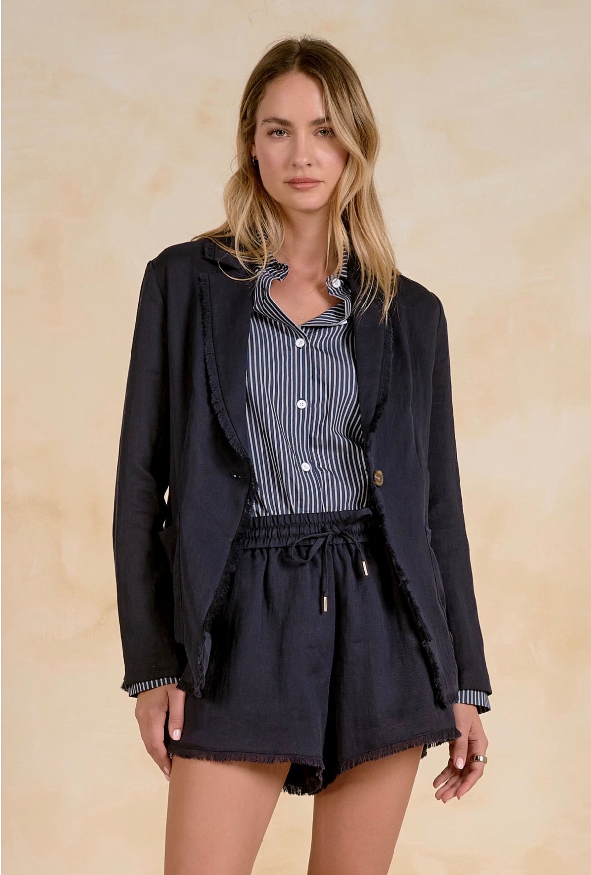 Linen Blazer Navy
