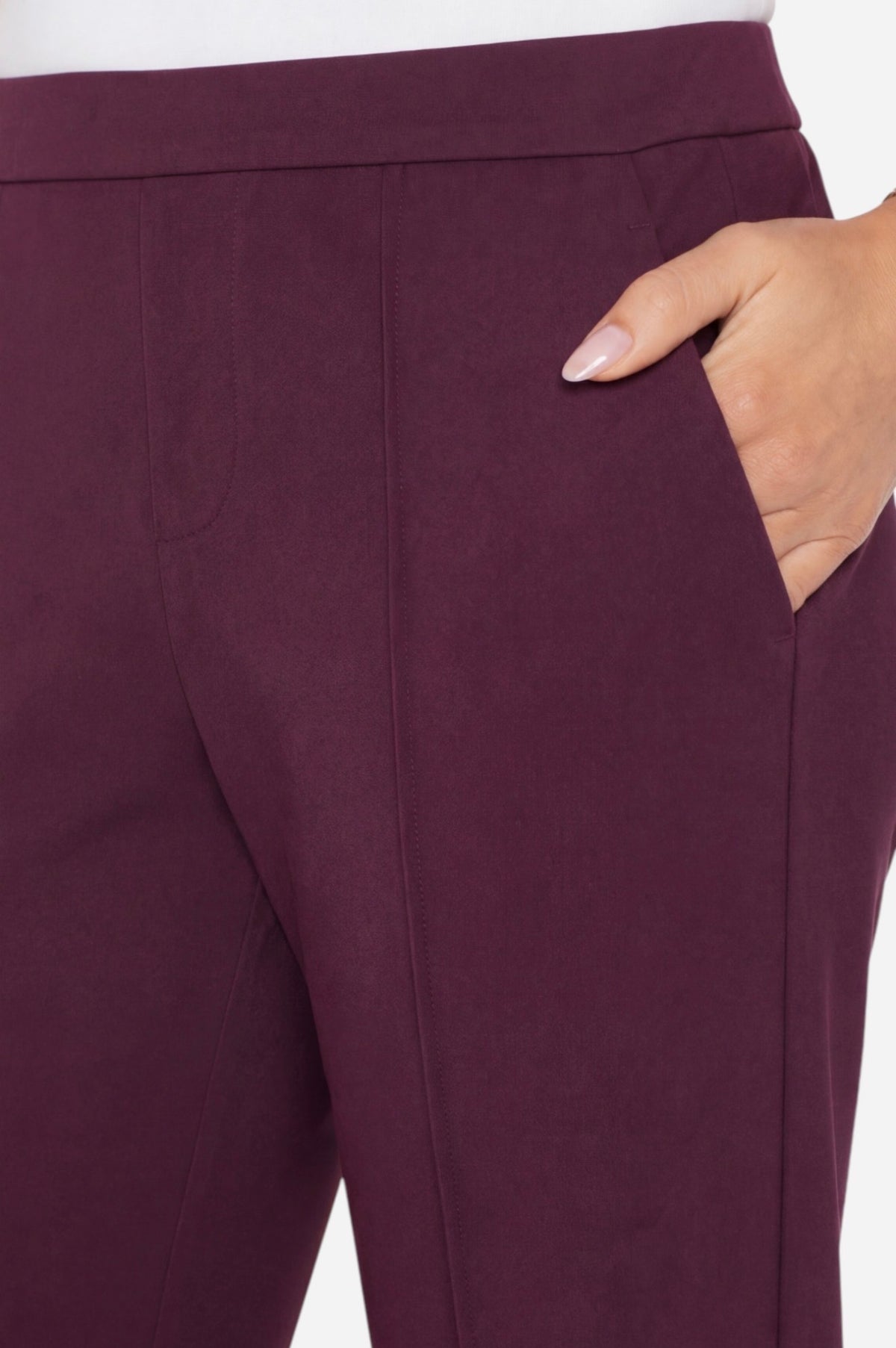 Kayla Pull On Wide Leg Trousers Dark Oxblood