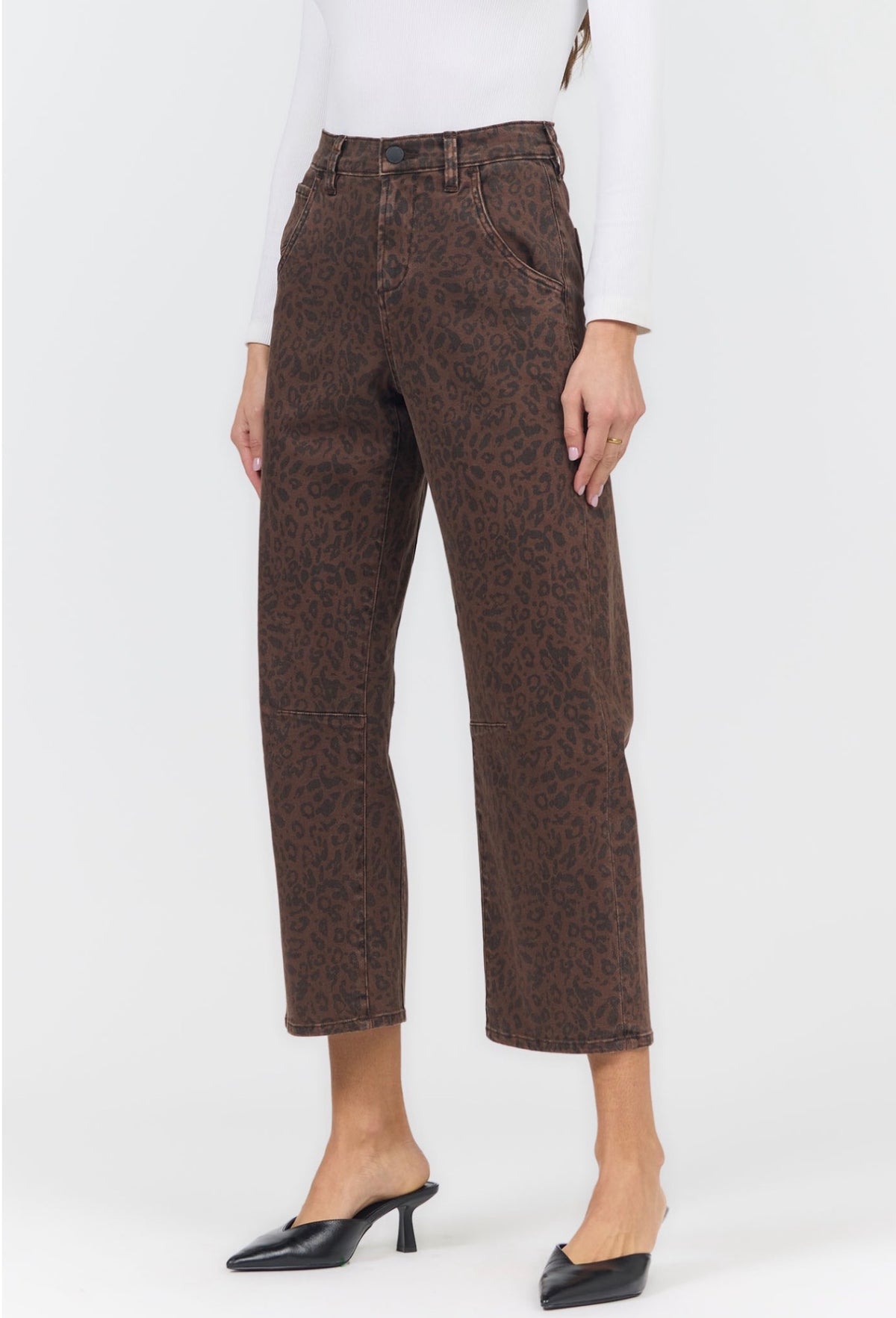 Lasso Mid Rise Leopard Pant