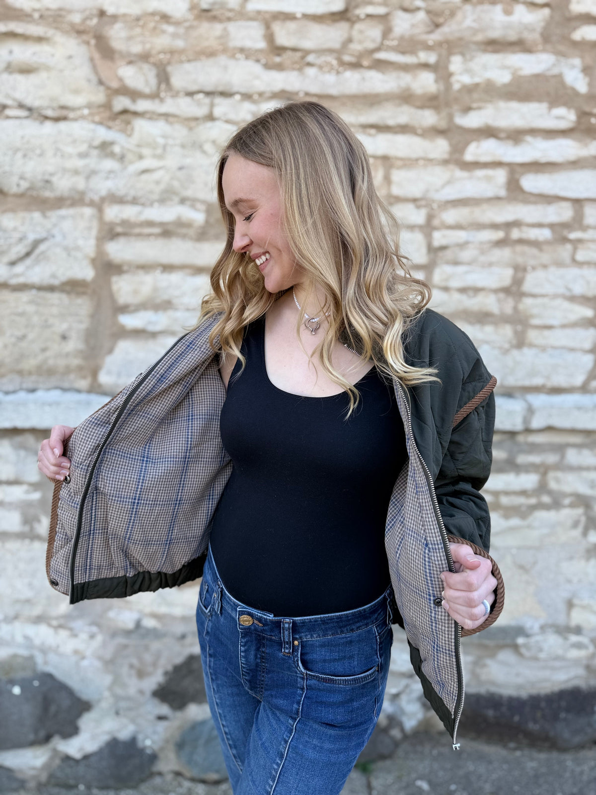 Puffy Jacket W/Corduroy