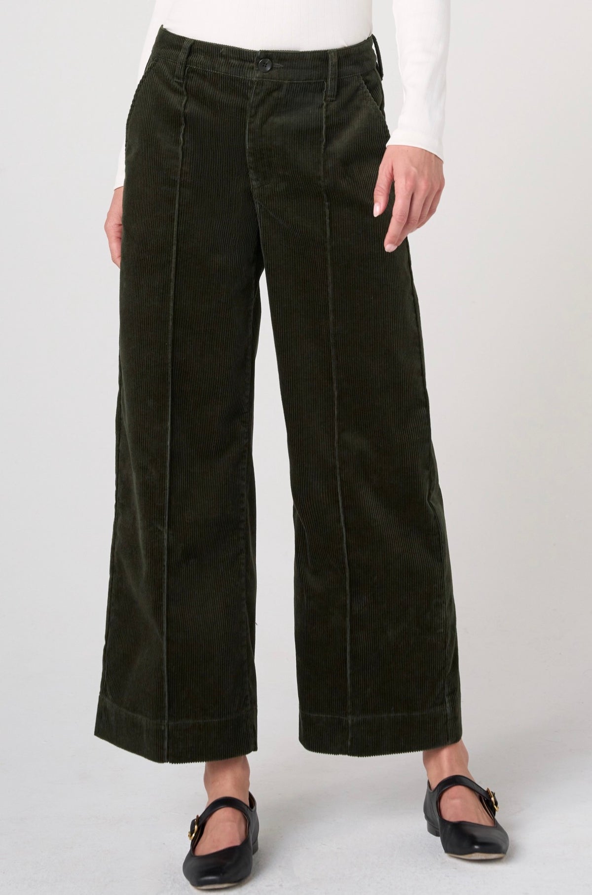 Wide Leg Crop Corduroy Pants