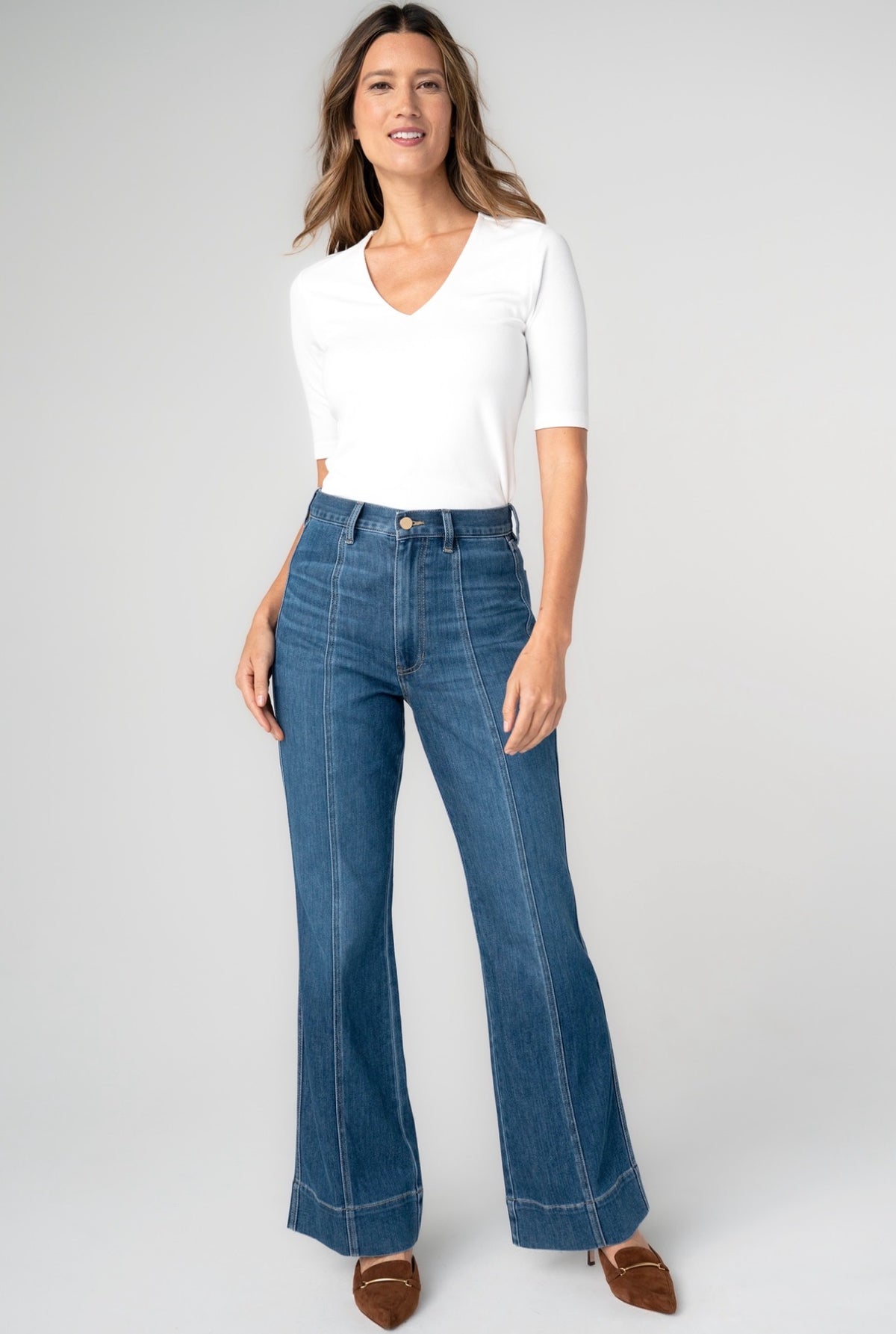 Relaxed High Rise Seamed Denim Bayshore