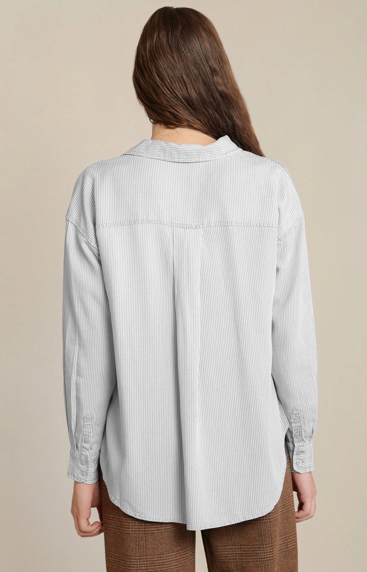 Relaxed Button Front Shirt Taupe