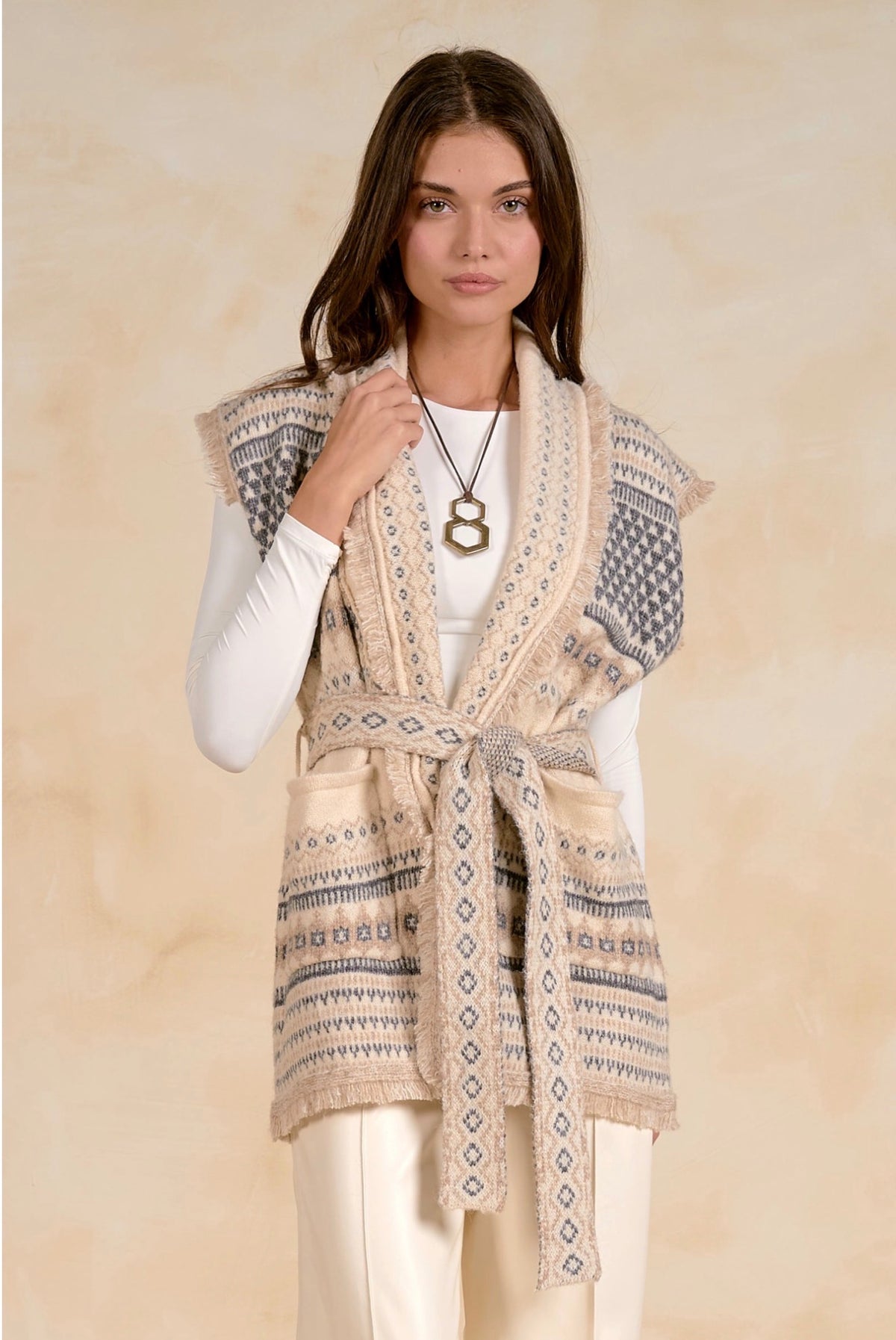 Cream Sleeveless Sweater