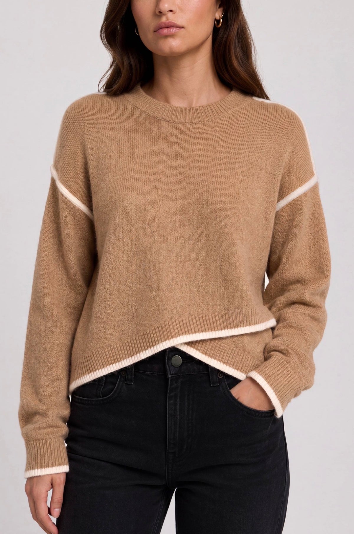 Crewneck Sweater Camel/Cream