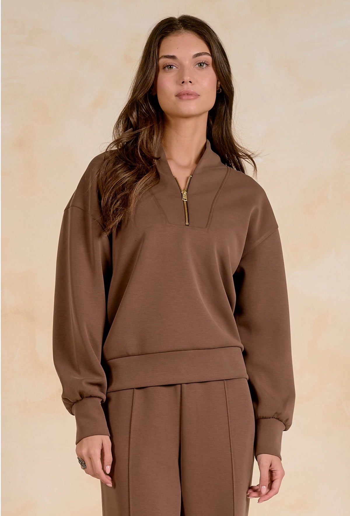 Long Sleeve 3/4 Zip Scuba Pullover