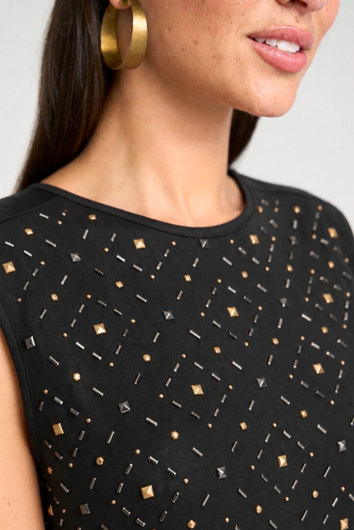Sleeveless Embellished Knit Top