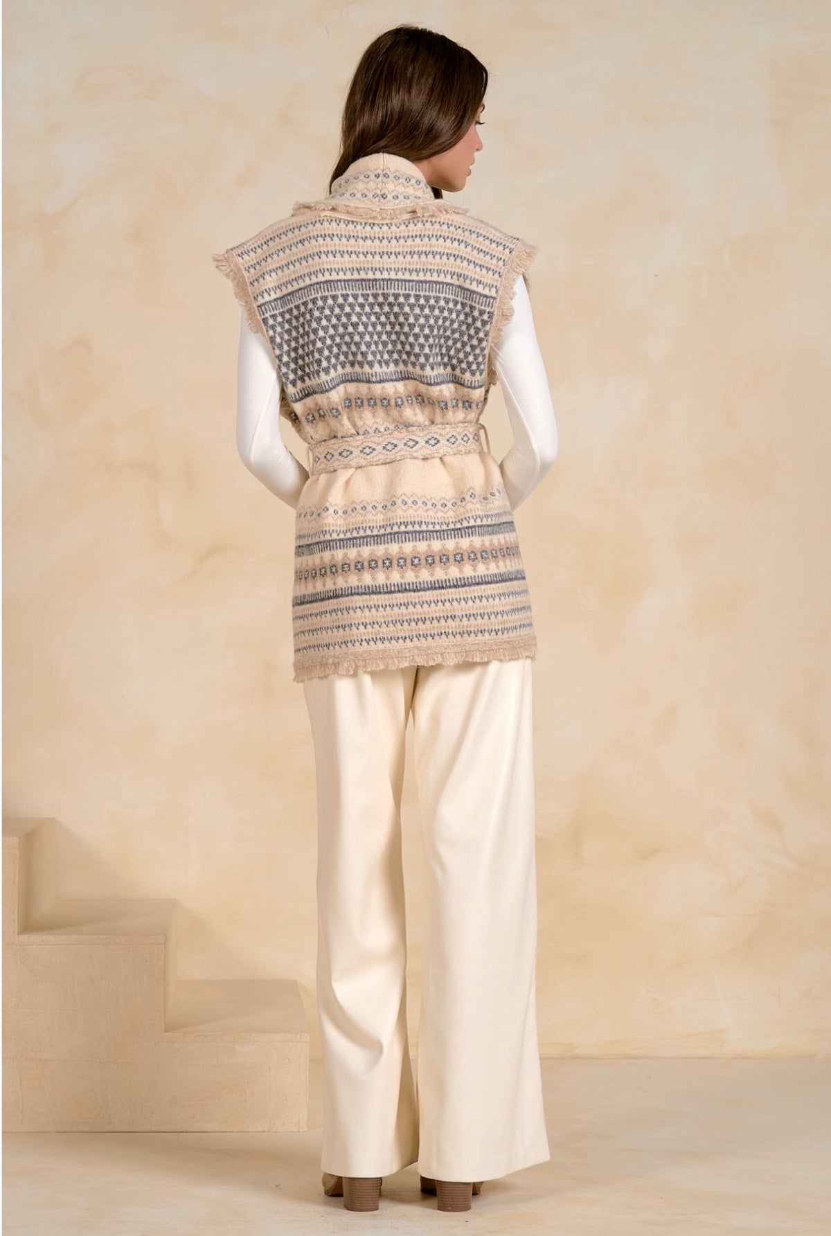Cream Sleeveless Sweater
