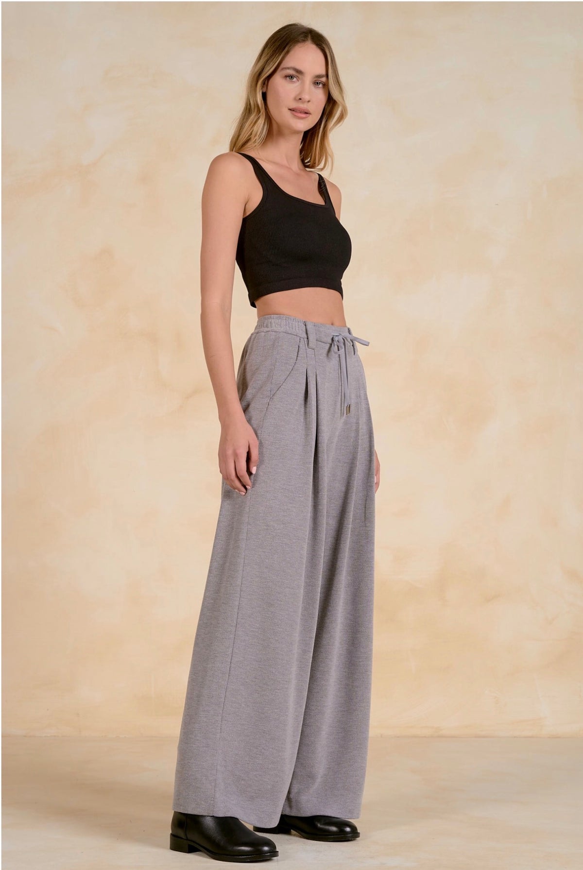 Wide Leg Pants Dark Grey
