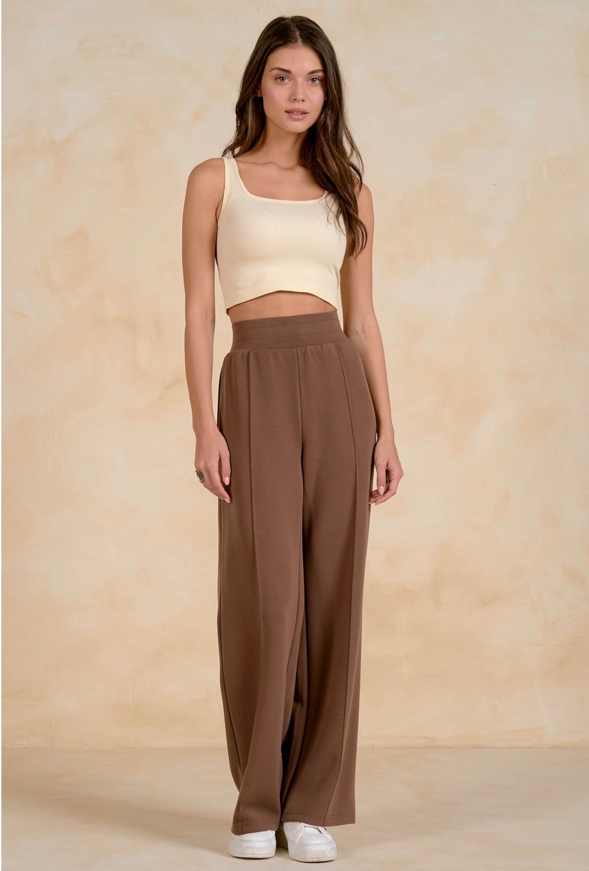 Soft High Rise Trousers W/Pockets