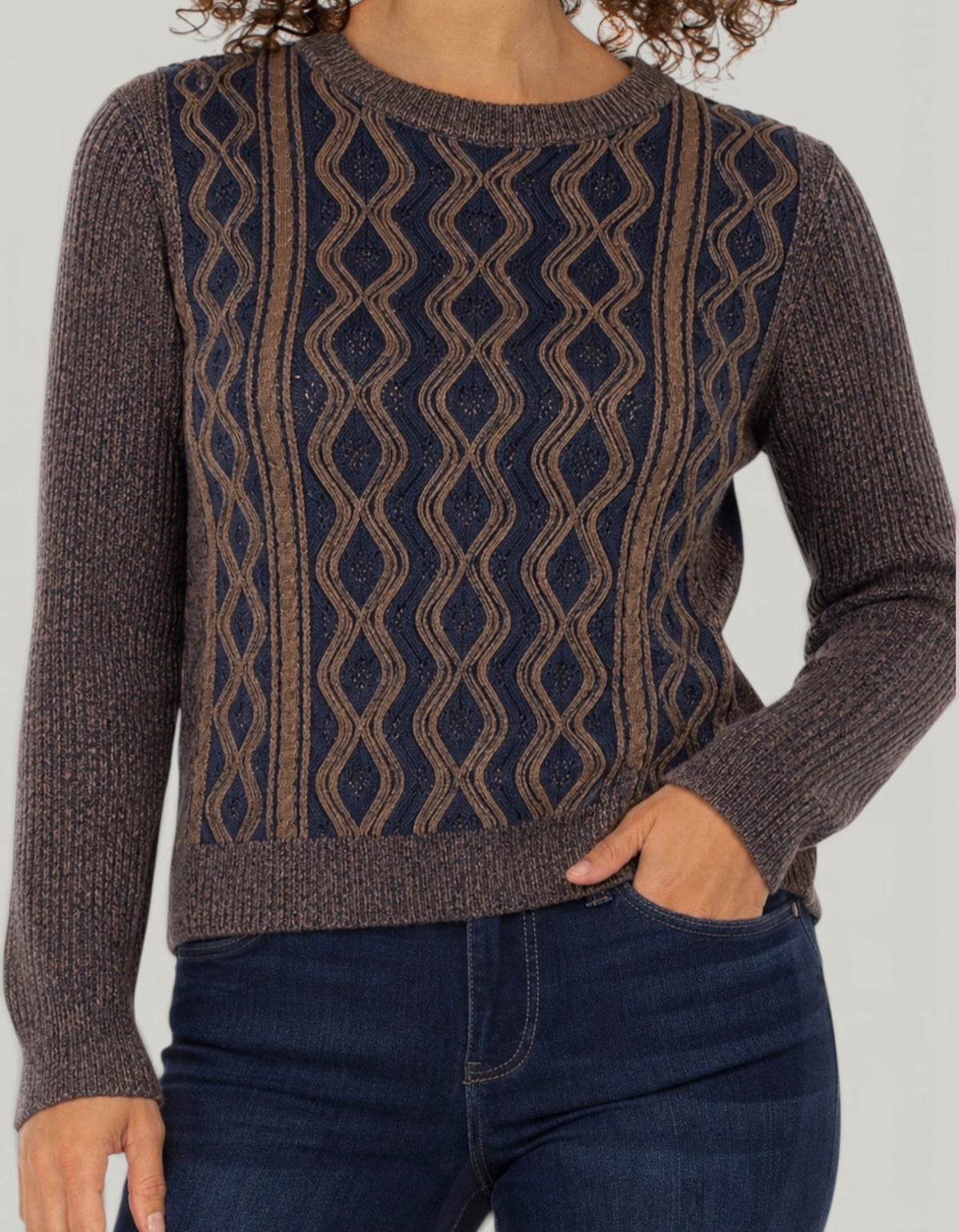 Sweater Navy/Brown