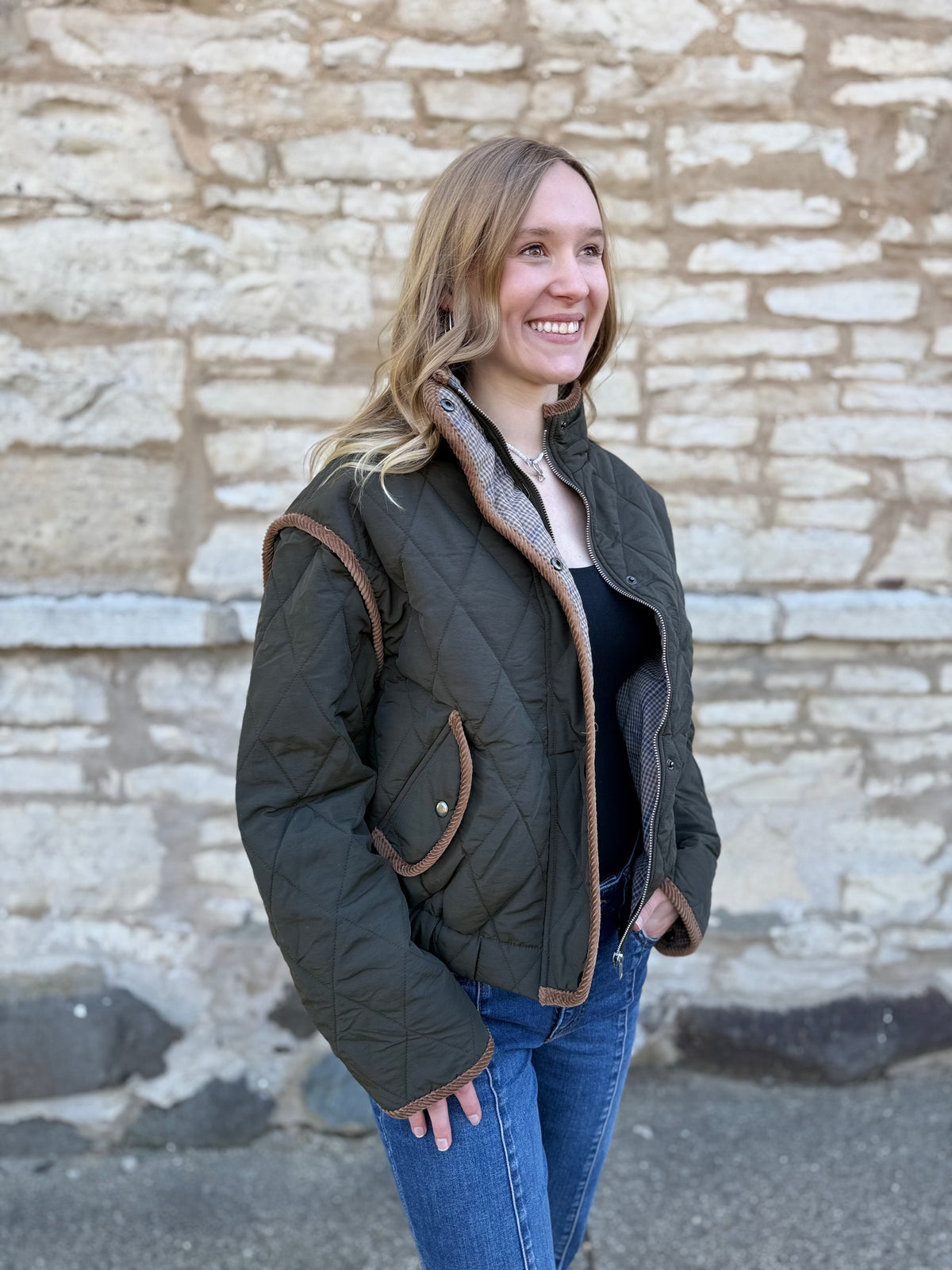Puffy Jacket W/Corduroy
