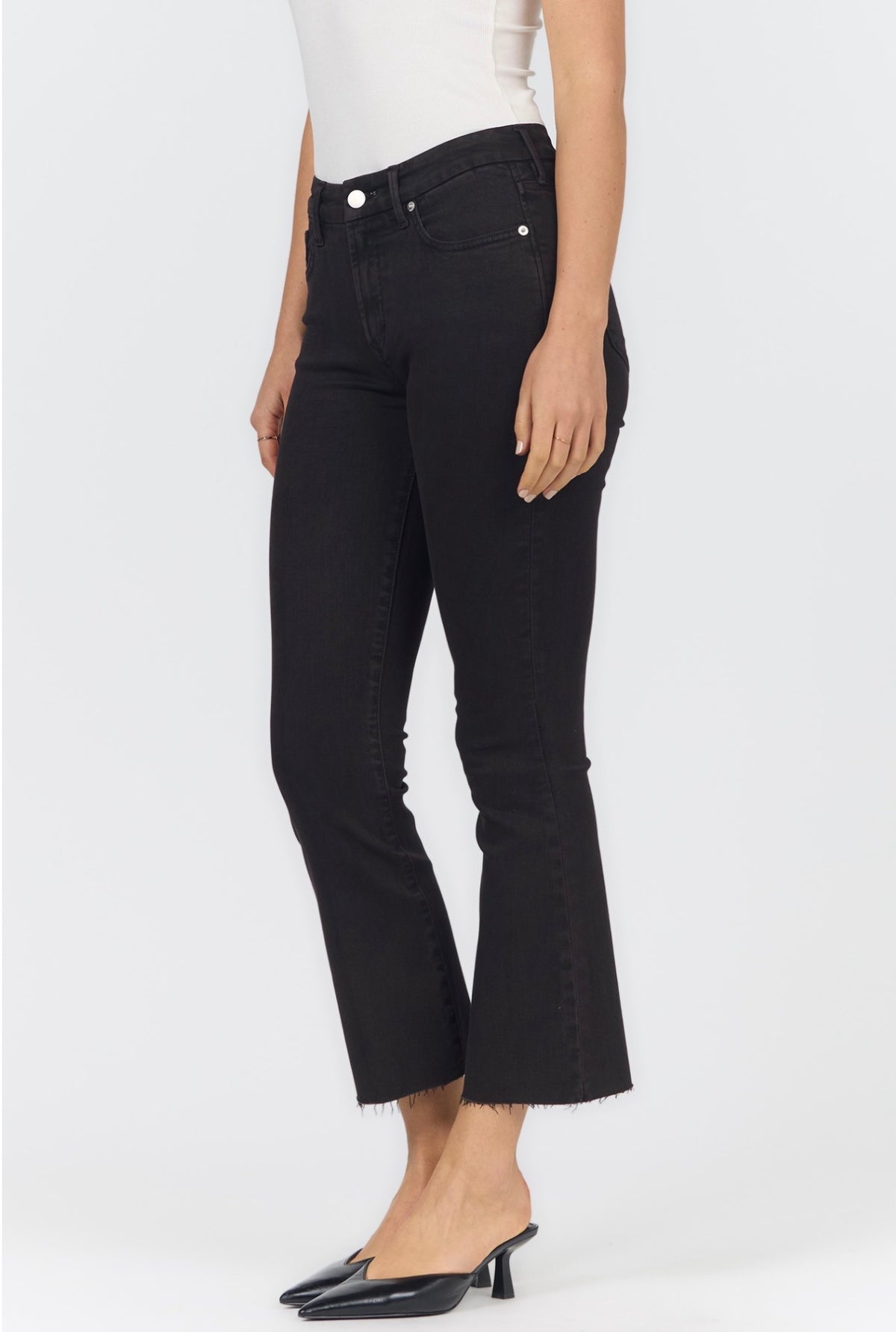 Jeanne Mid Rise Raw Hem Pant Chocolate Torte