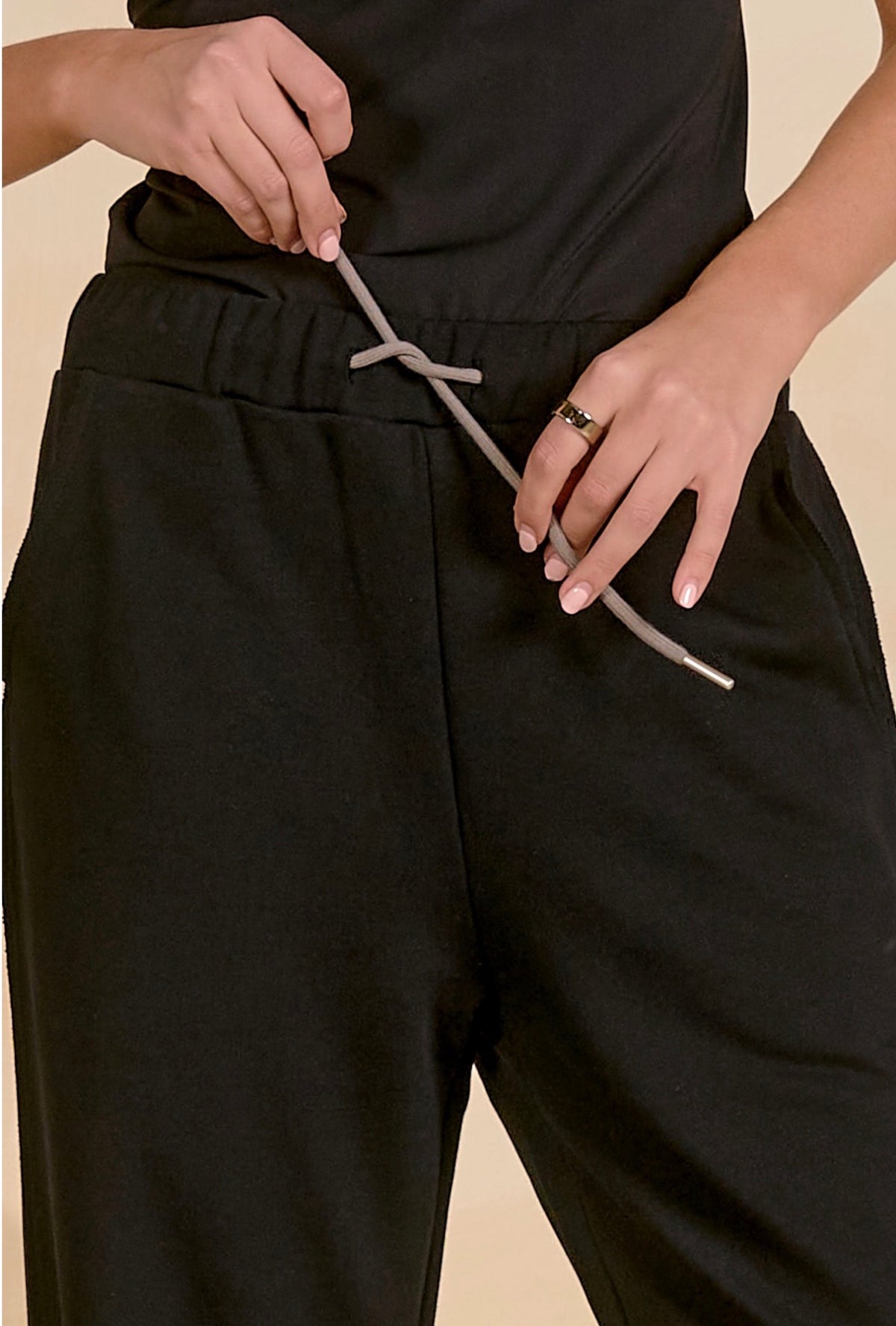 Drawstring Pants Black