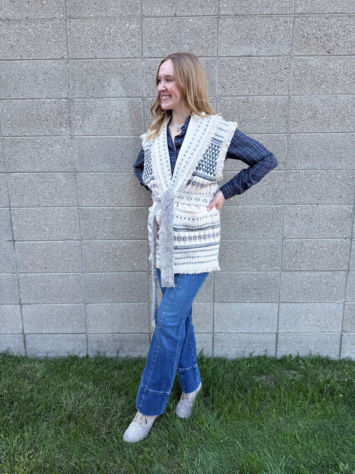 Cream Sleeveless Sweater