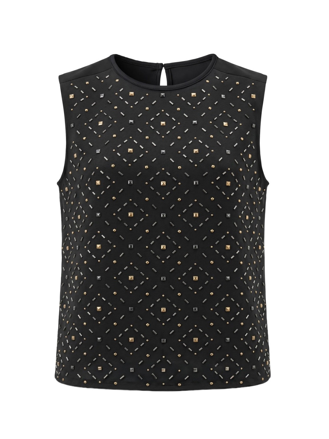 Sleeveless Embellished Knit Top