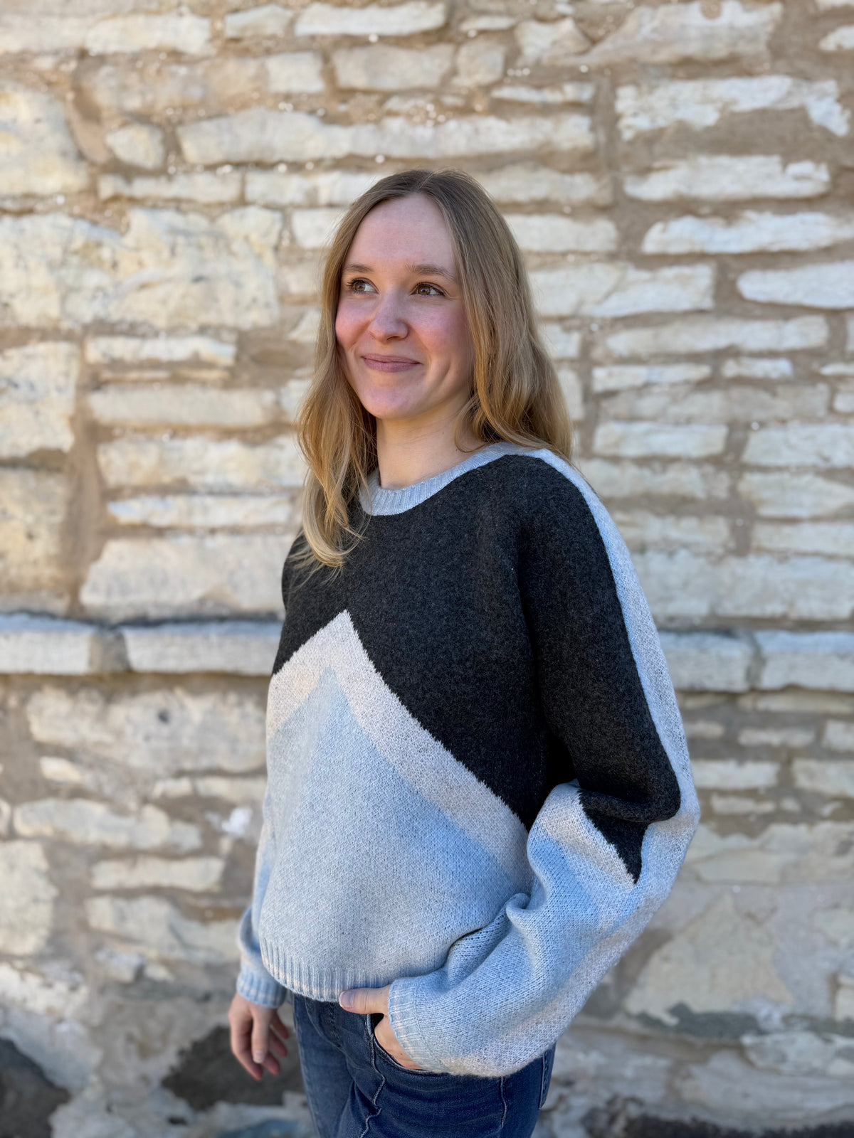 Long Sleeve Sweater Vintage Blue