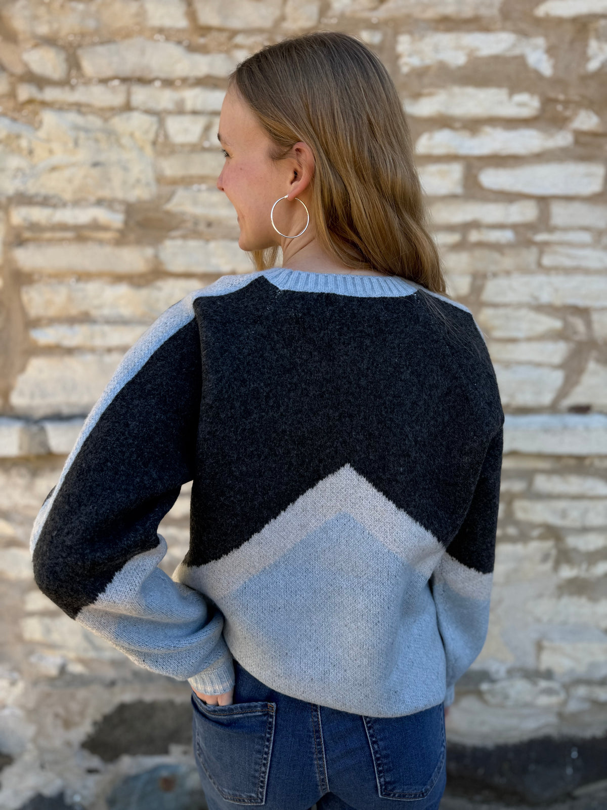 Long Sleeve Sweater Vintage Blue