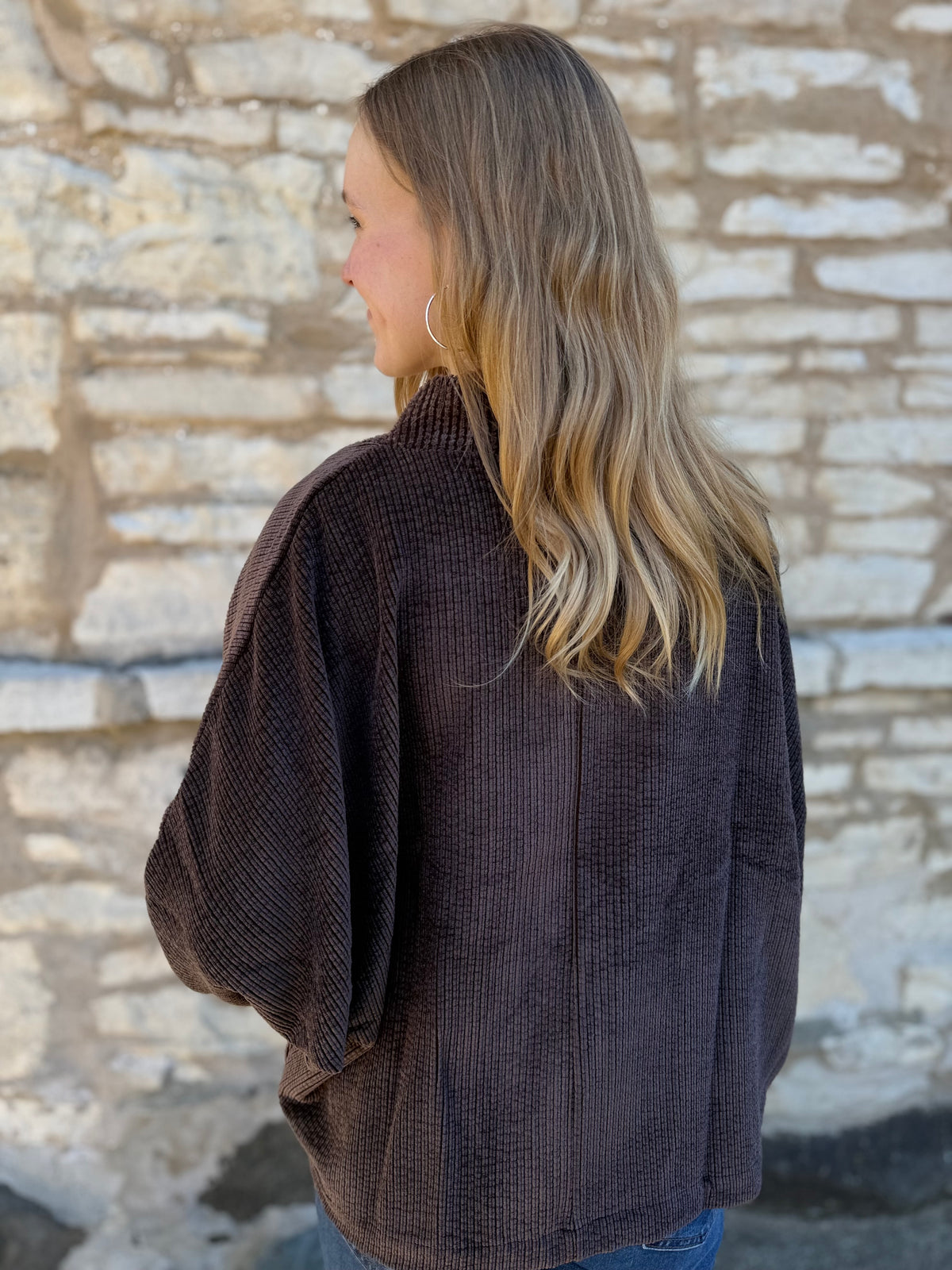 Jacquard Cord Cocoon Cardigan