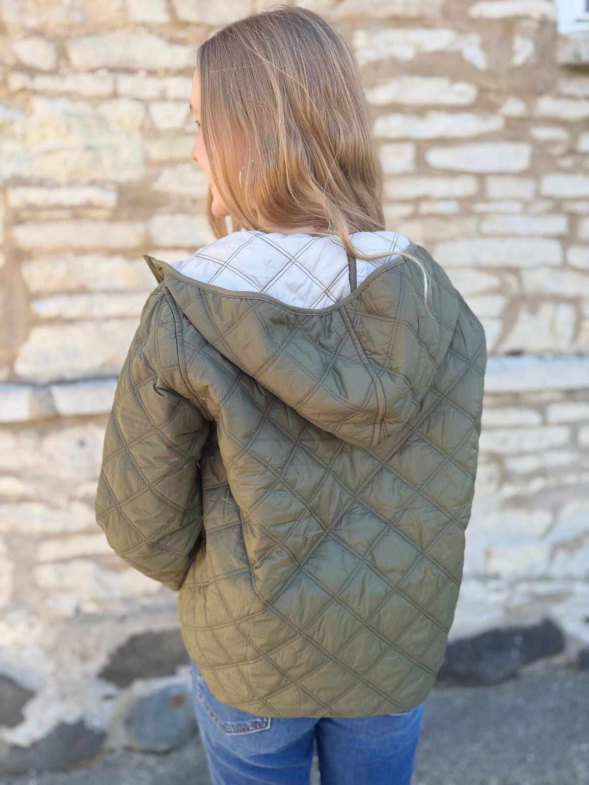 Reversible Lightweight Quilted Hooded Jacket